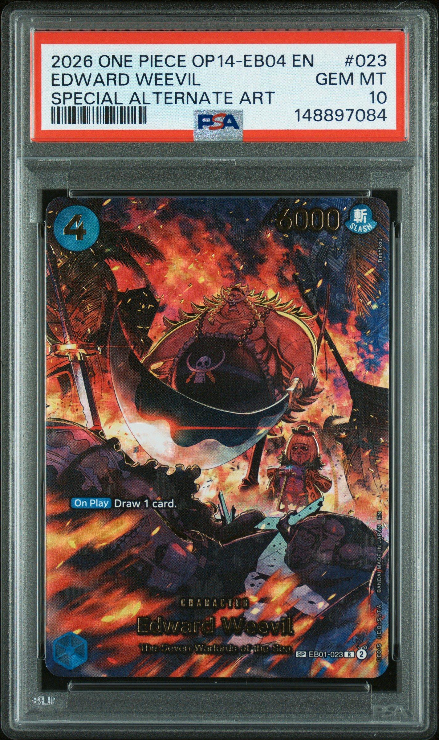 ONE PIECE EB01-023 エドワード・ウィーブル　SP psa10 2026 One Piece Op14-eb04-the Azure Sea's Seven 023 Edward Weevil