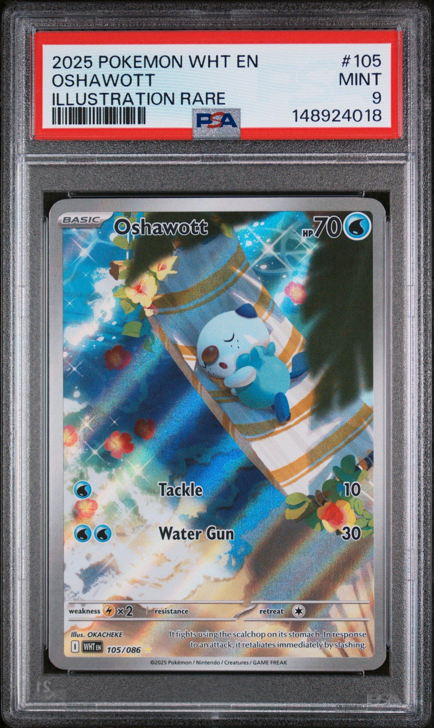 2025 Pokemon Wht En-white Flare 105 Oshawott Illustration Rare PSA