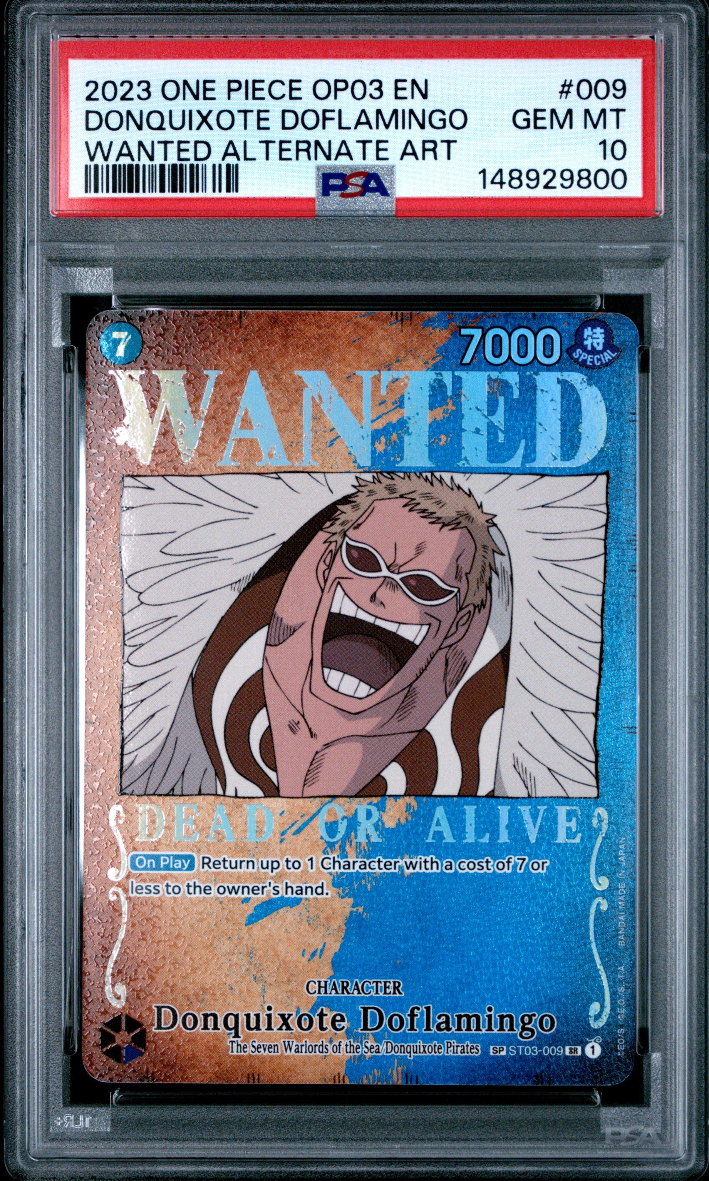 ワンピース カードゲーム PSA 10 Doflamingo WANTED OP03 ONE PIECE 2023 One Piece Op03-pillars Of Strength 009 Donquixote Doflamingo