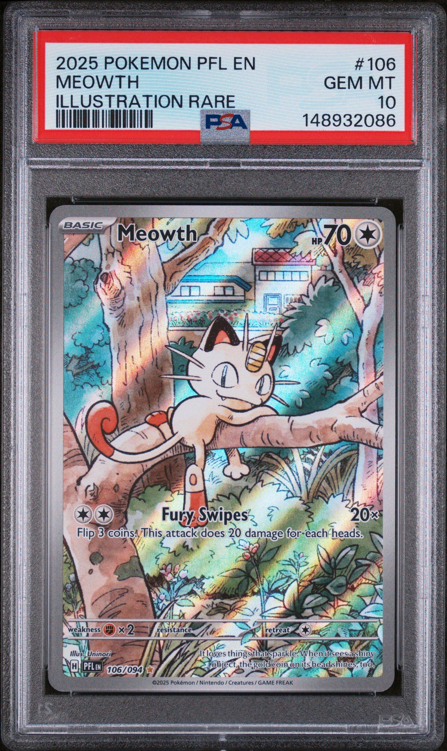 Chinese card TCG Pokemon 2025 10 Psa MEOWTH CS CBB3 POKEMON 2025 ポケモンカードゲーム Exclusive 02 CBB3C Meowth Vol.3 gem ポケモンカードゲーム