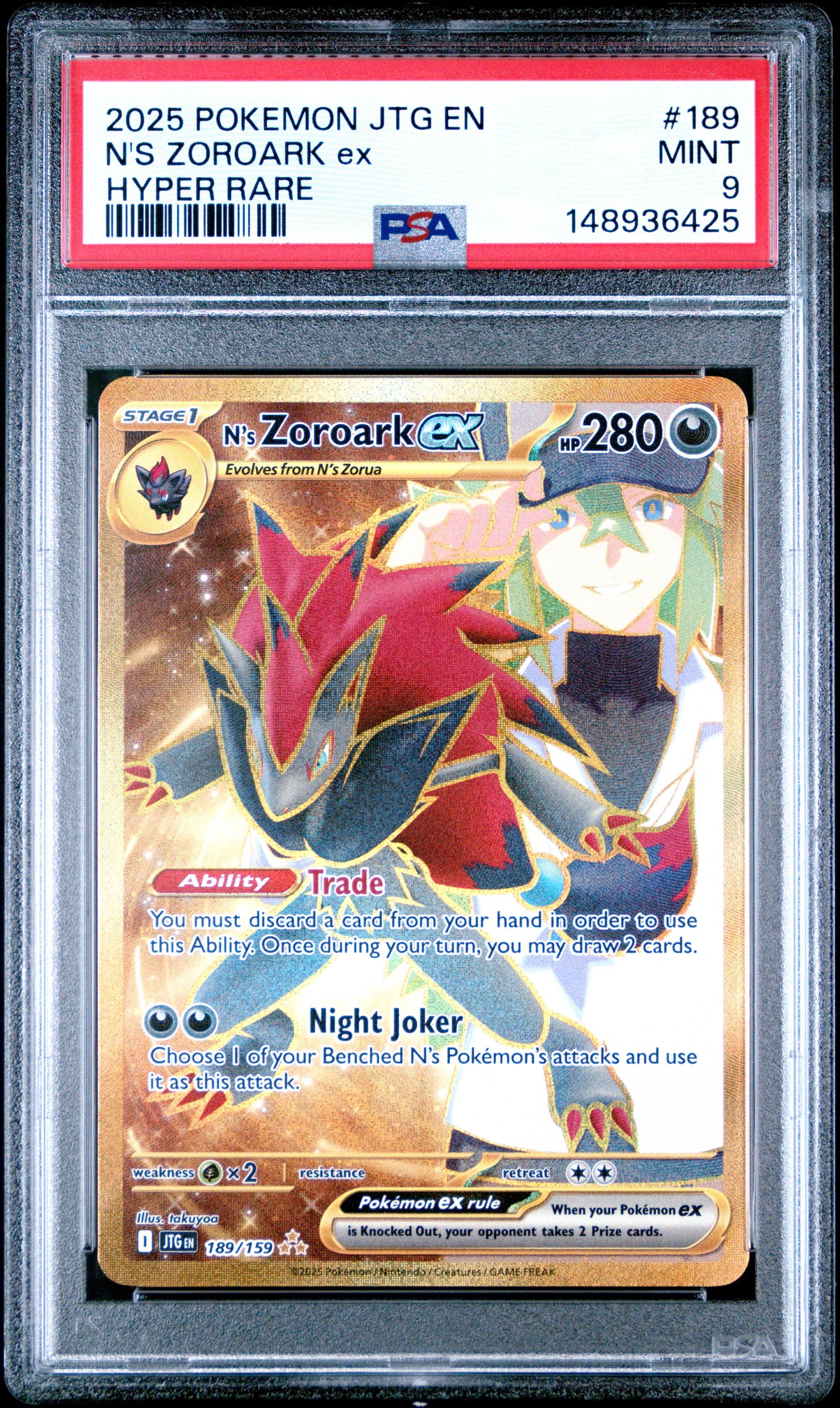 2025 Pokemon Jtg En-journey Together 189 N's Zoroark Ex Hyper Rare