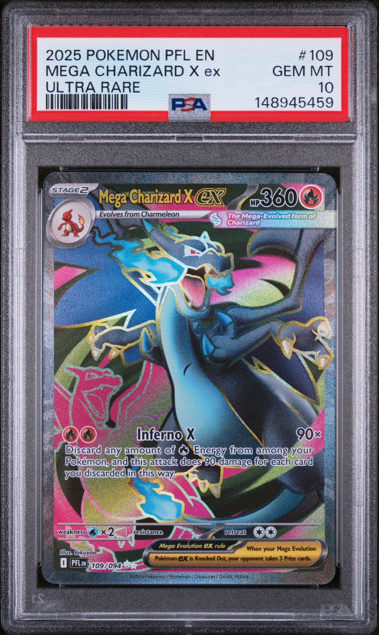 2025 Pokemon Pfl En-phantasmal Flames 109 Mega Charizard X Ex