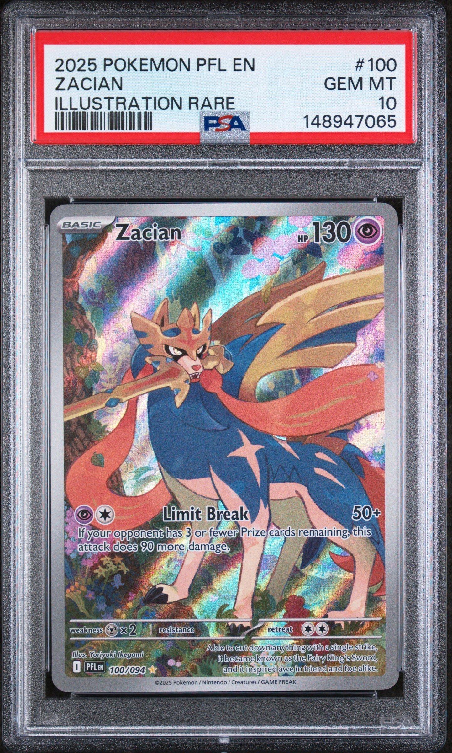 2025 Pokemon Pfl En-phantasmal Flames 100 Zacian Illustration Rare