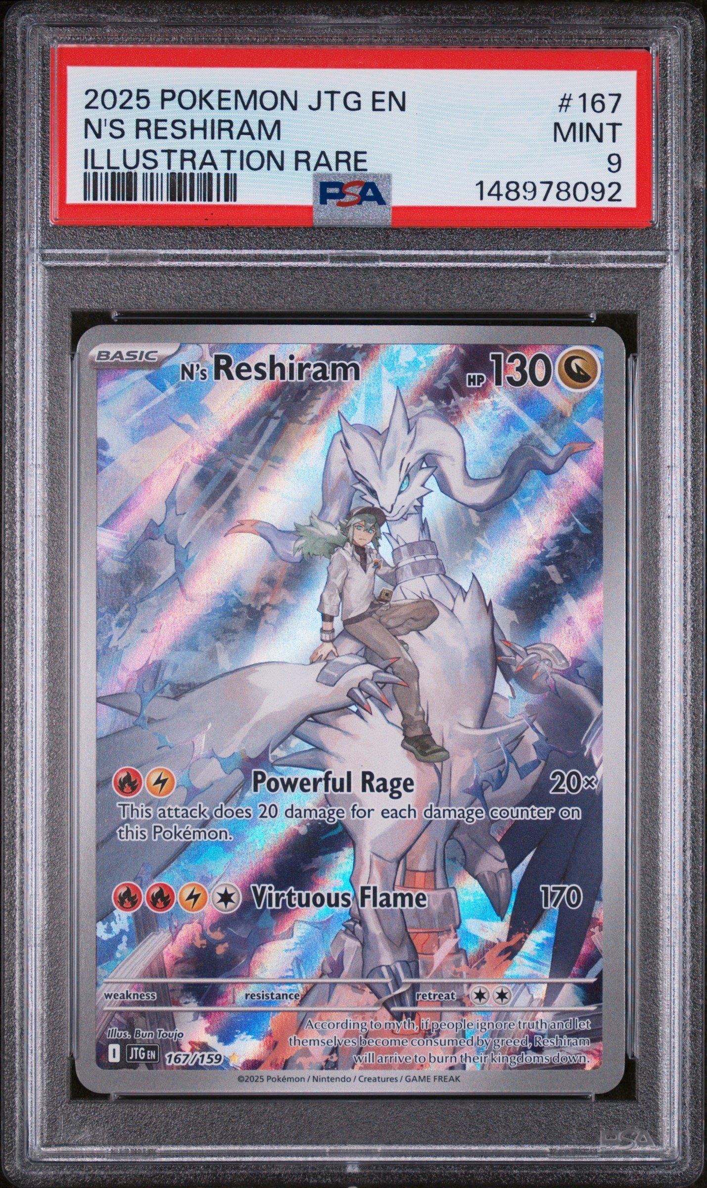 2025 Pokemon Jtg En-journey Together 167 N's Reshiram Illustration