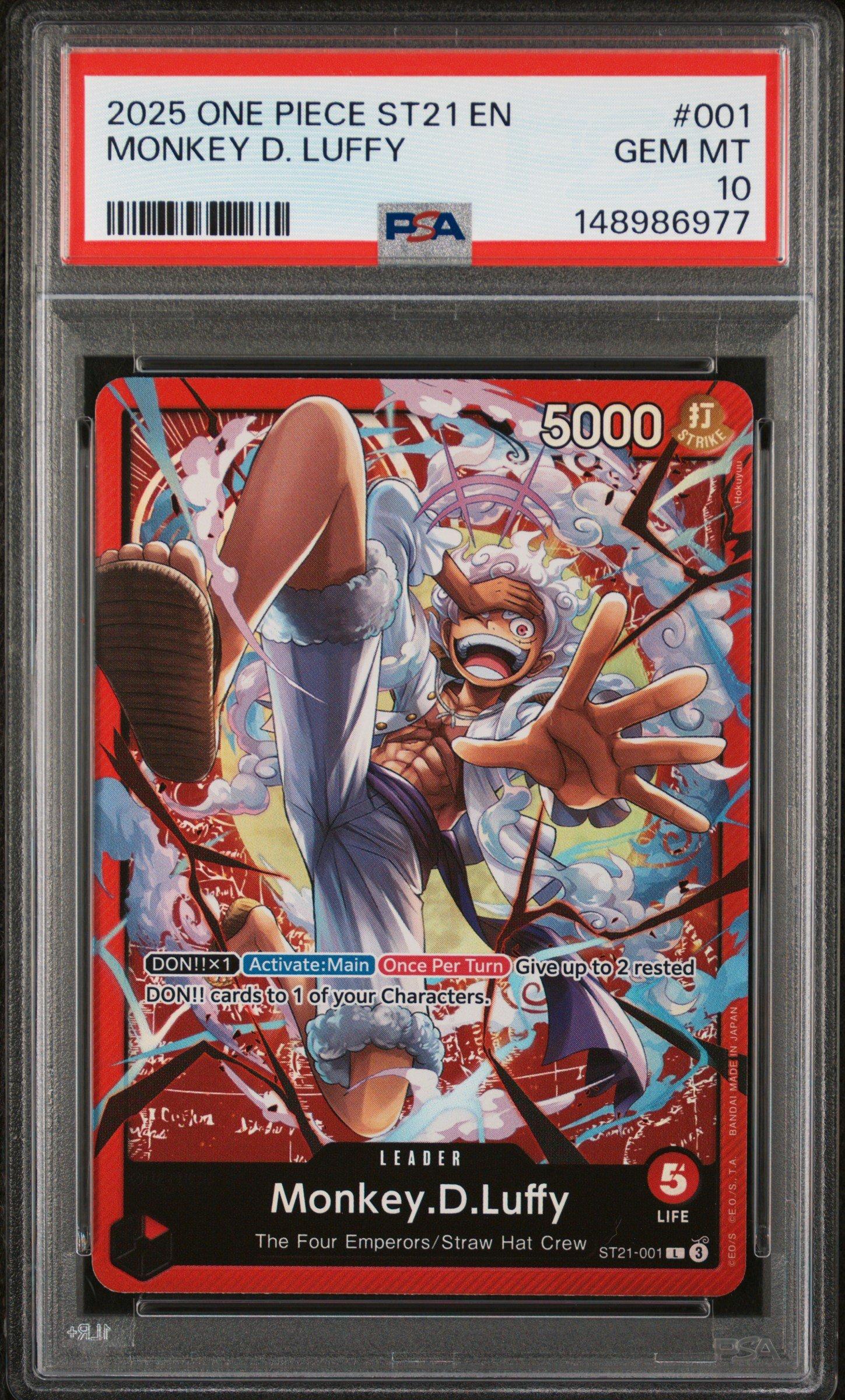 2025 One Piece Starter Deck St21-ex Gear 5 001 Monkey D. Luffy PSA