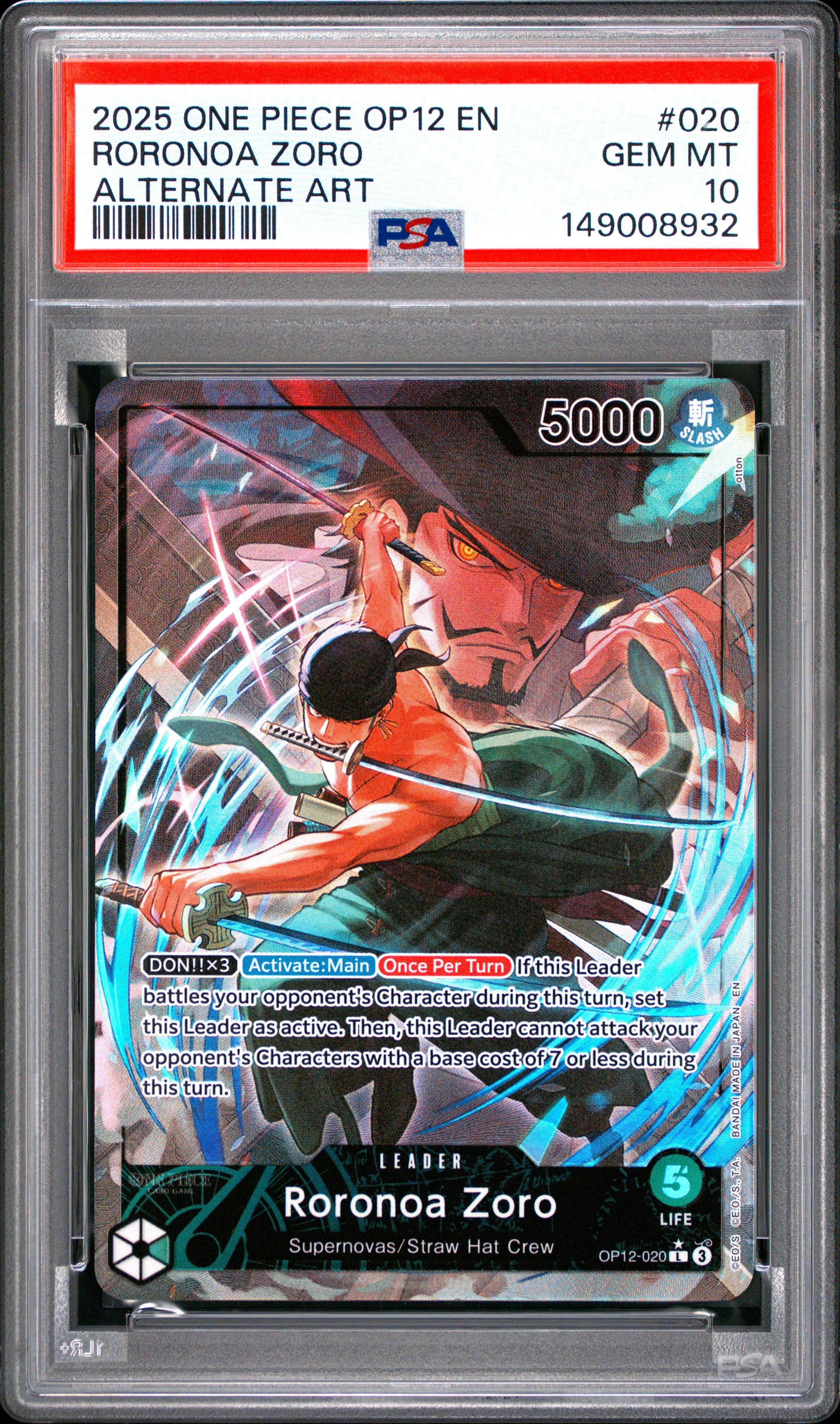 ドラゴンボールカード Psa10 2025 ONE PIECE Roronoa Zoro 2025 One Piece Op12-legacy Of The Master 020 Roronoa Zoro