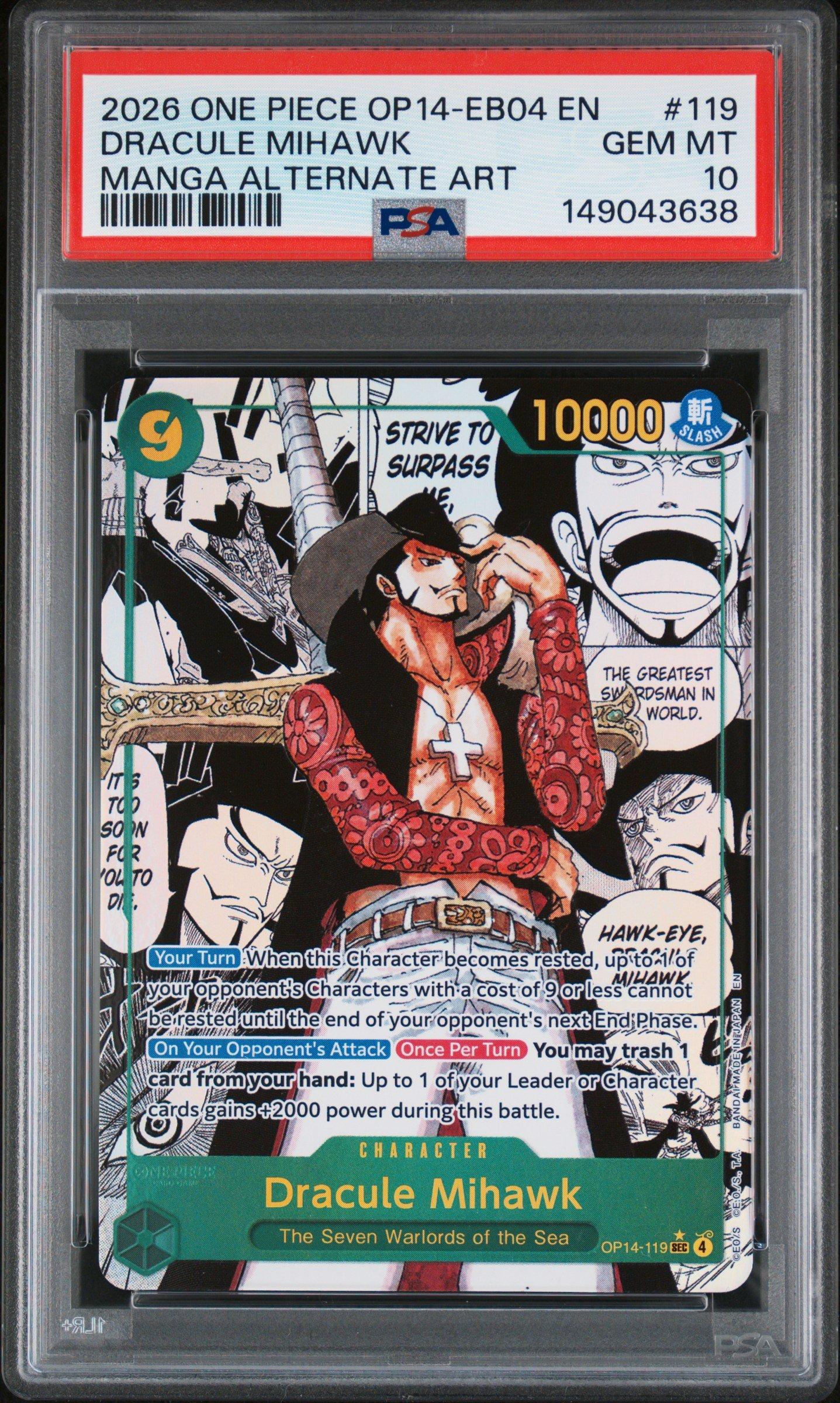 2026 One Piece Op14-eb04-the Azure Sea's Seven 119 Dracule Mihawk