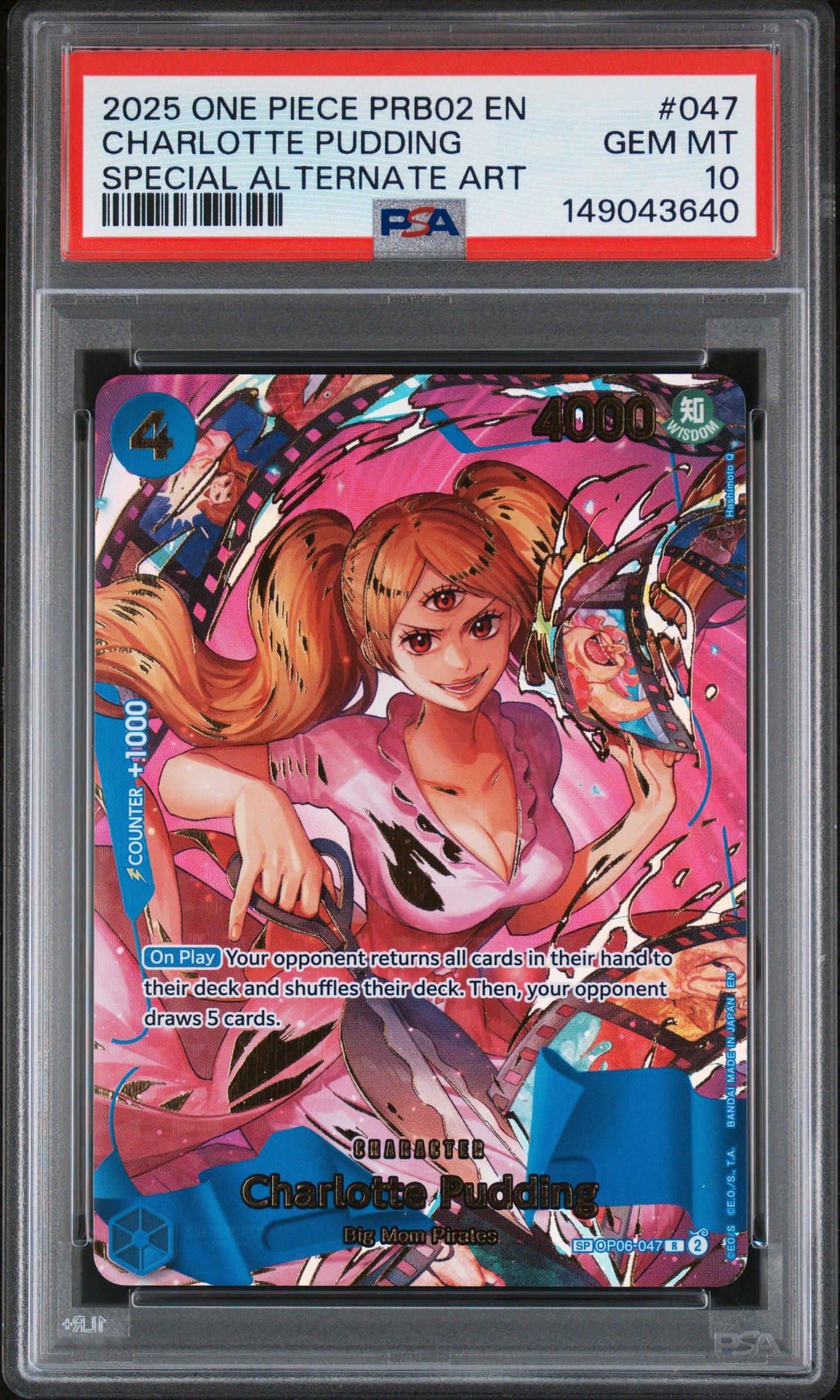 2025 One Piece Prb02-premium Booster -one Piece Card The Best- Vol.2 047 Charlotte Pudding Special Alternate Art PSA 10