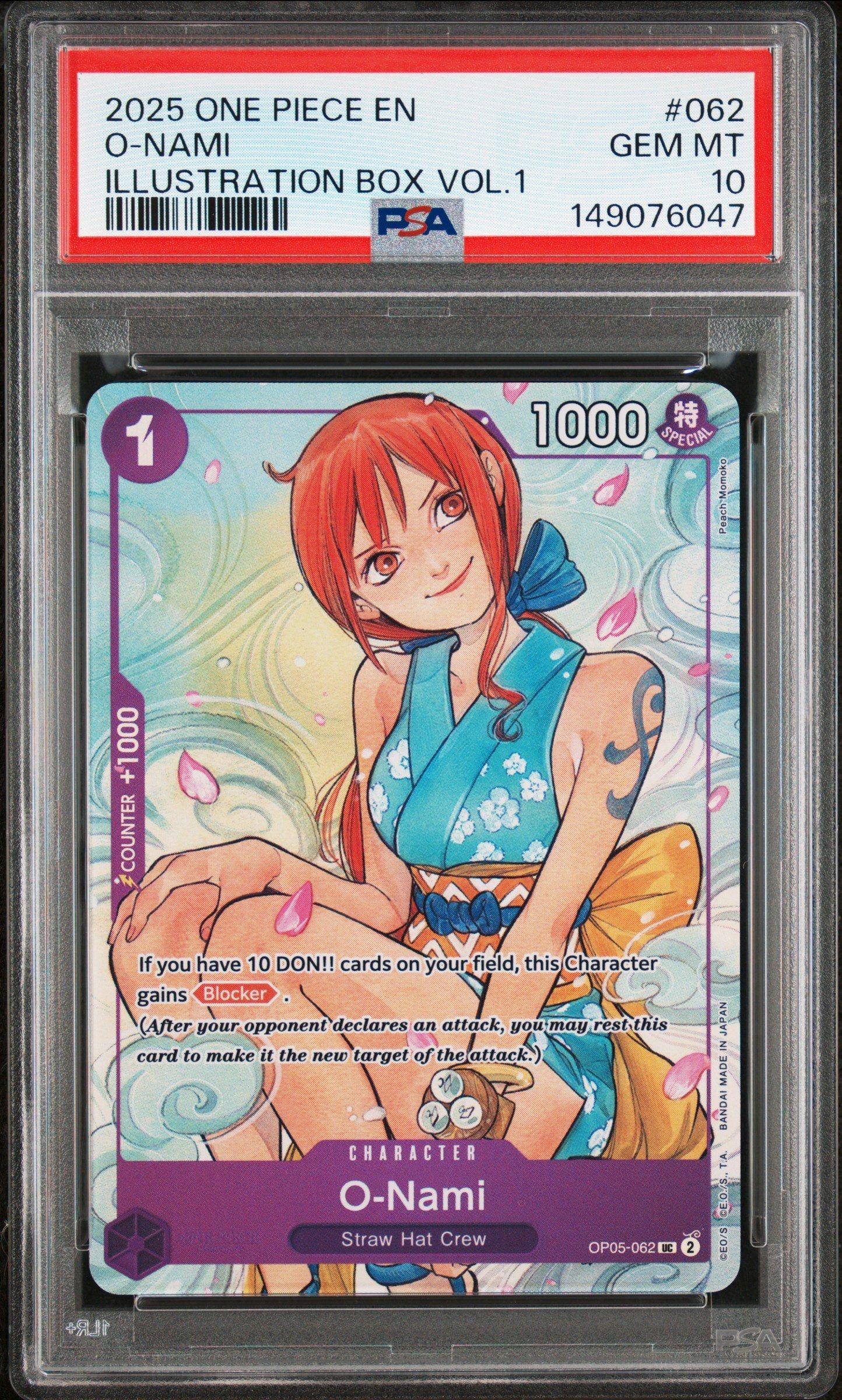 2025 One Piece Promos 062 O-nami Illustration Box Vol.1 PSA 10