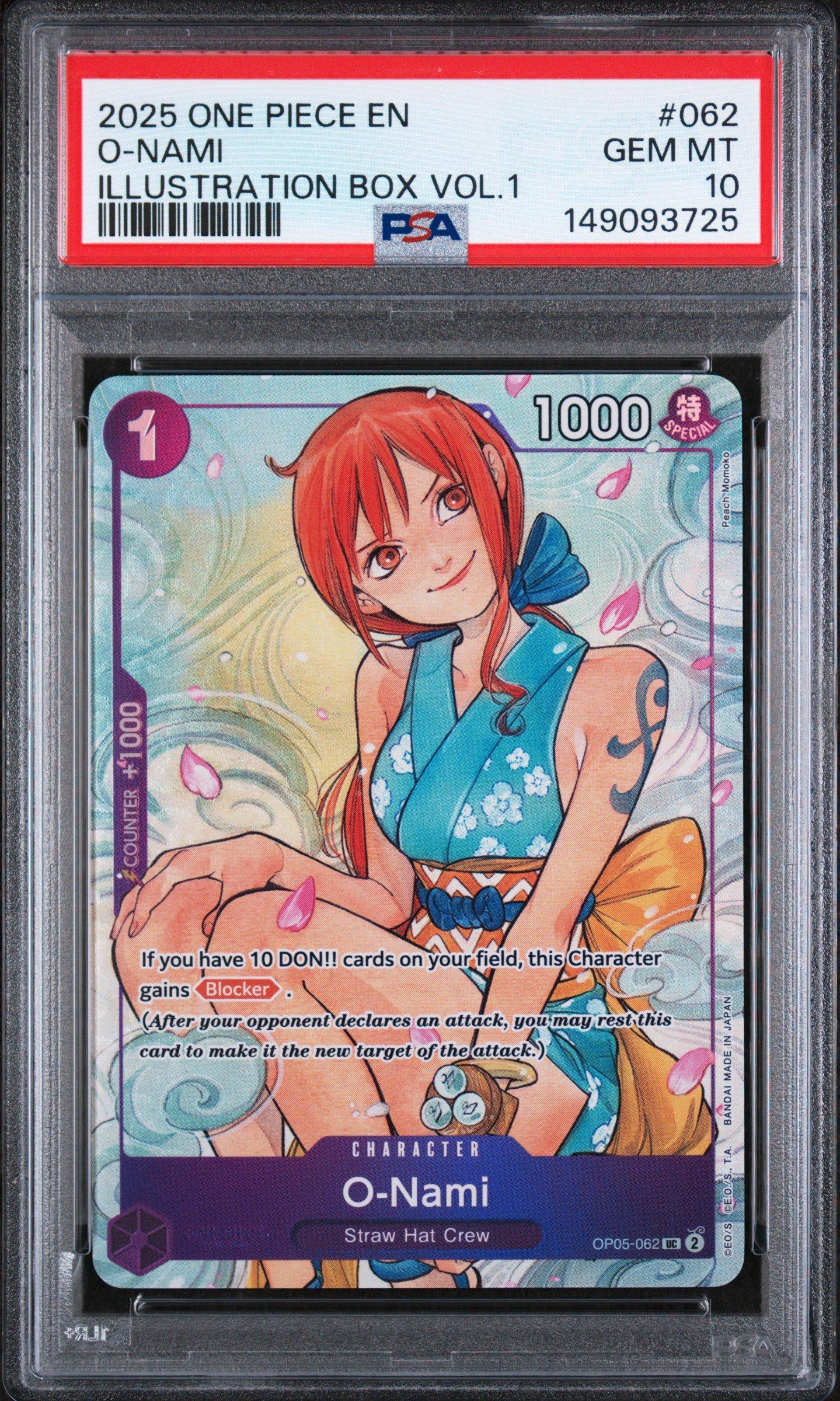 2025 One Piece Promos 062 O-nami Illustration Box Vol.1 PSA 10