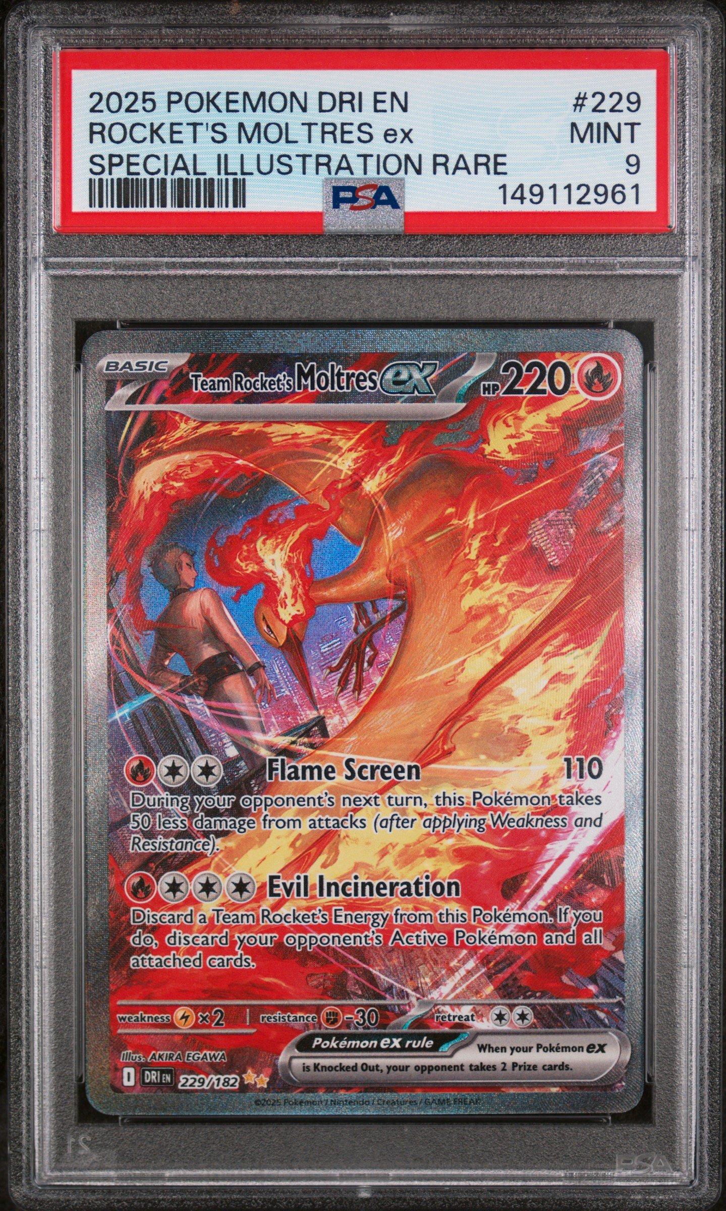 2025 Pokemon Dri En-destined Rivals 229 Team Rocket's Moltres Ex