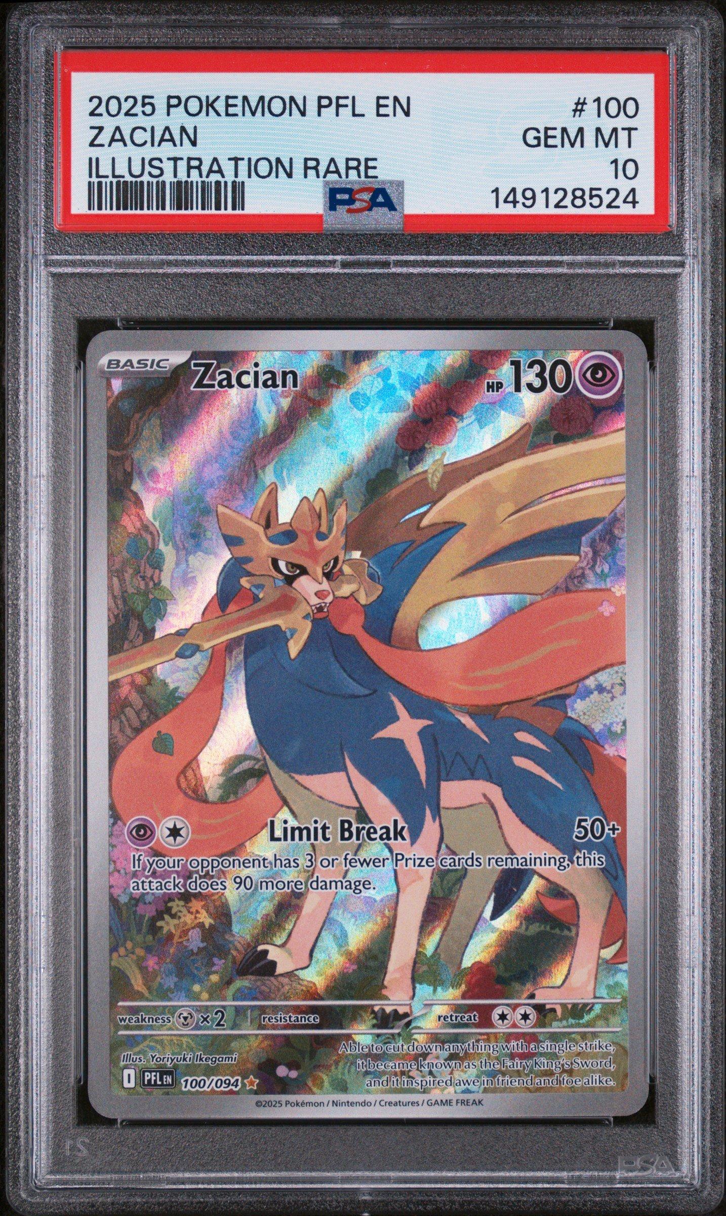 2025 Pokemon Pfl En-phantasmal Flames 100 Zacian Illustration Rare