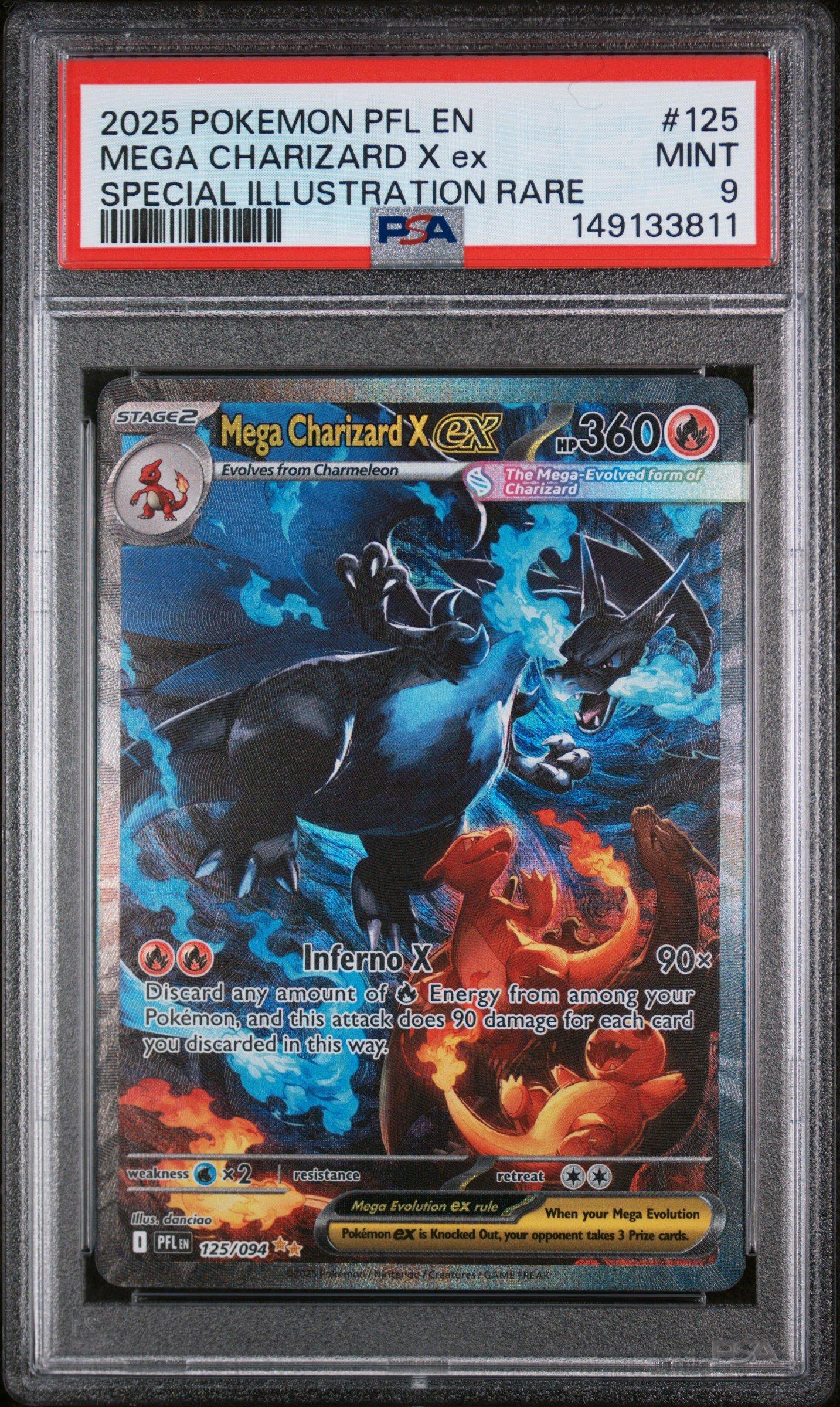 2025 Pokemon Pfl En-phantasmal Flames 125 Mega Charizard X Ex