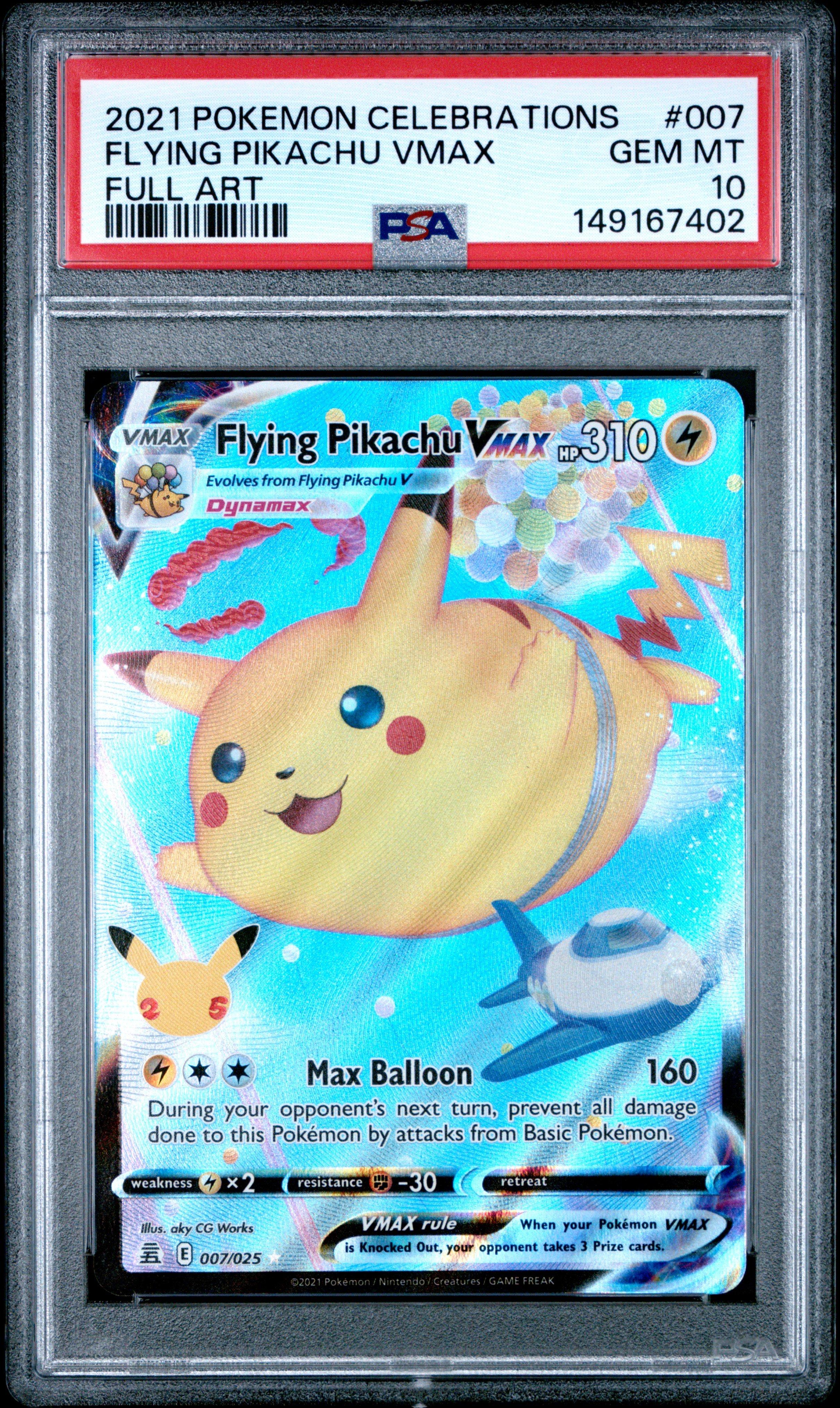 2021 Pokemon Celebrations 007 Full Art/flying Pikachu Vmax PSA 10