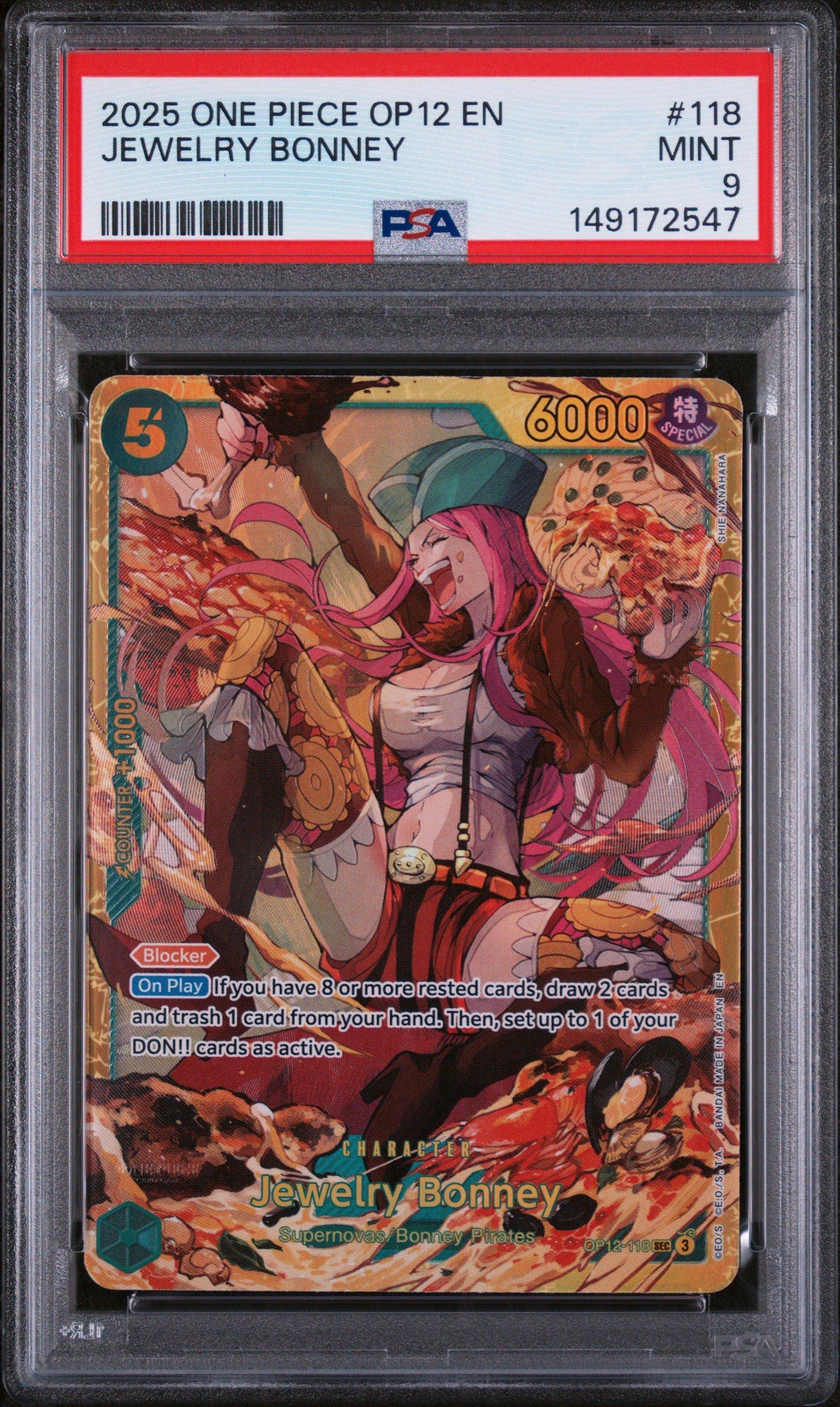 2025 One Piece Op12-legacy Of The Master 118 Jewelry Bonney PSA 9