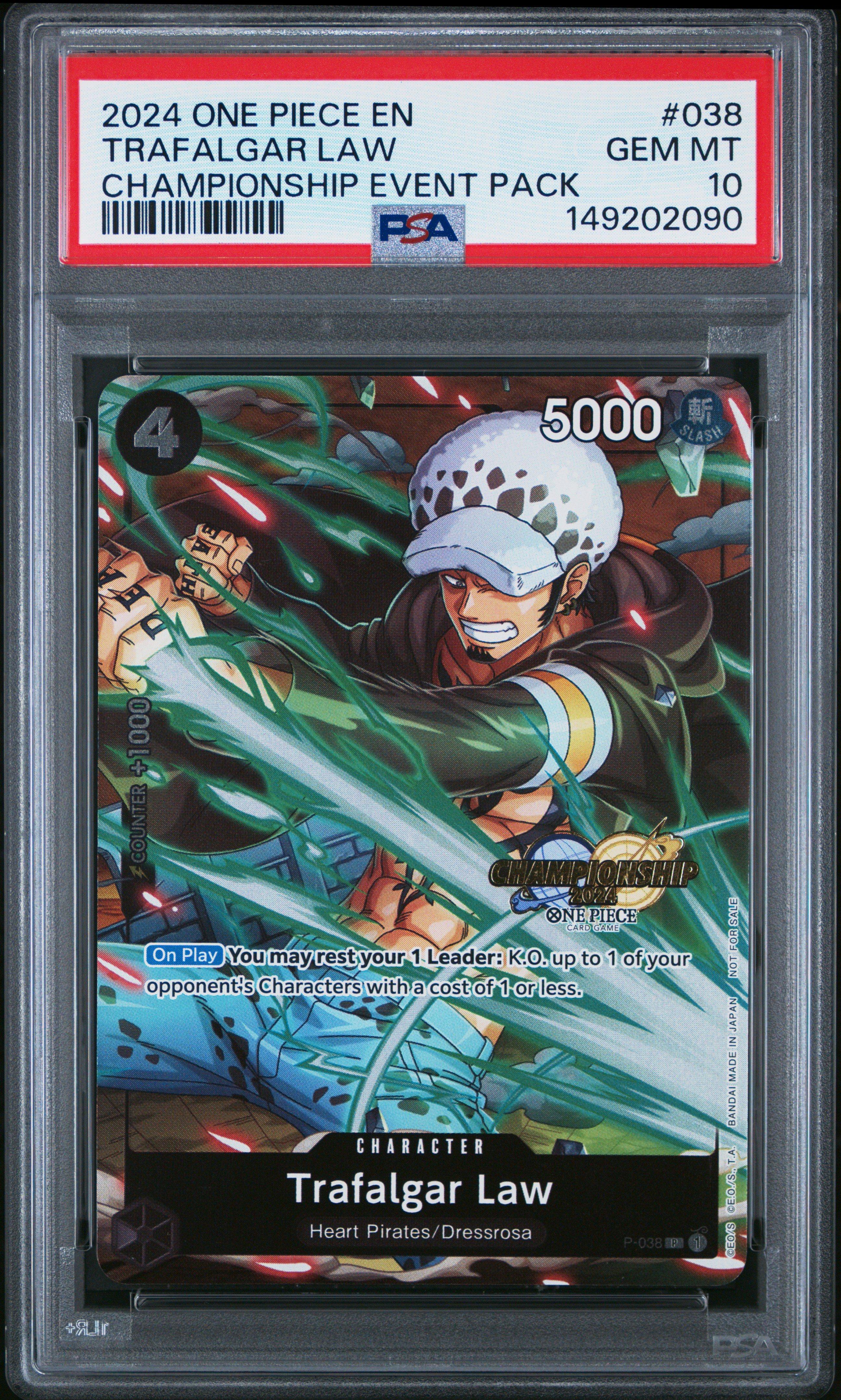 2024 One Piece Championship 2024 Event Pack 038 Trafalgar Law PSA