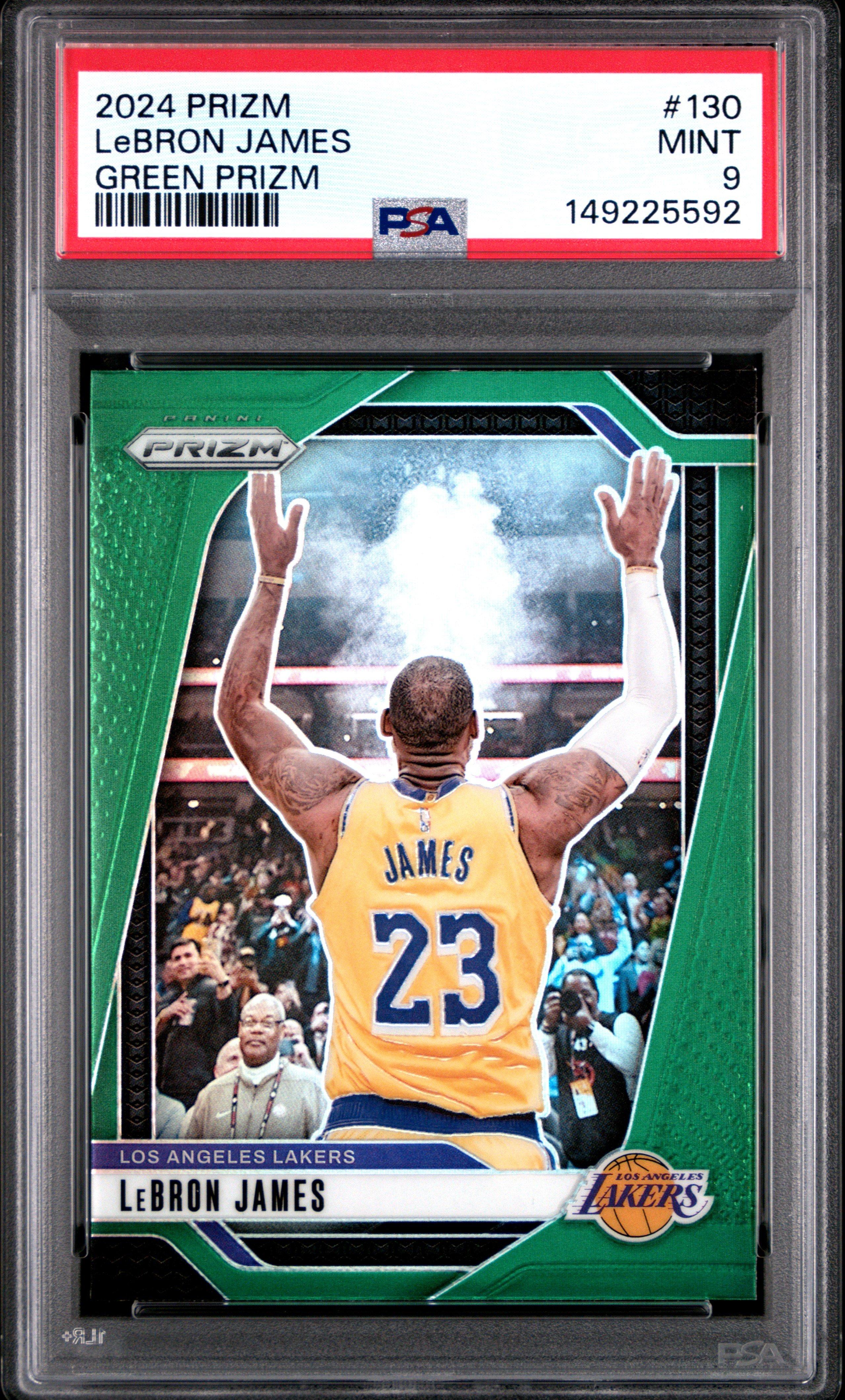 2024 Panini Prizm 130 Lebron James Green Prizm PSA 9