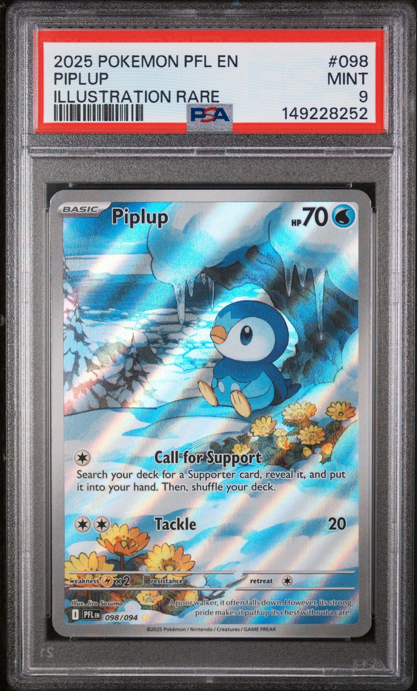 2025 ポケモンカード Piplup #085 ART RARE 2025 Pokemon Pfl En-phantasmal Flames 098 Piplup Illustration Rare