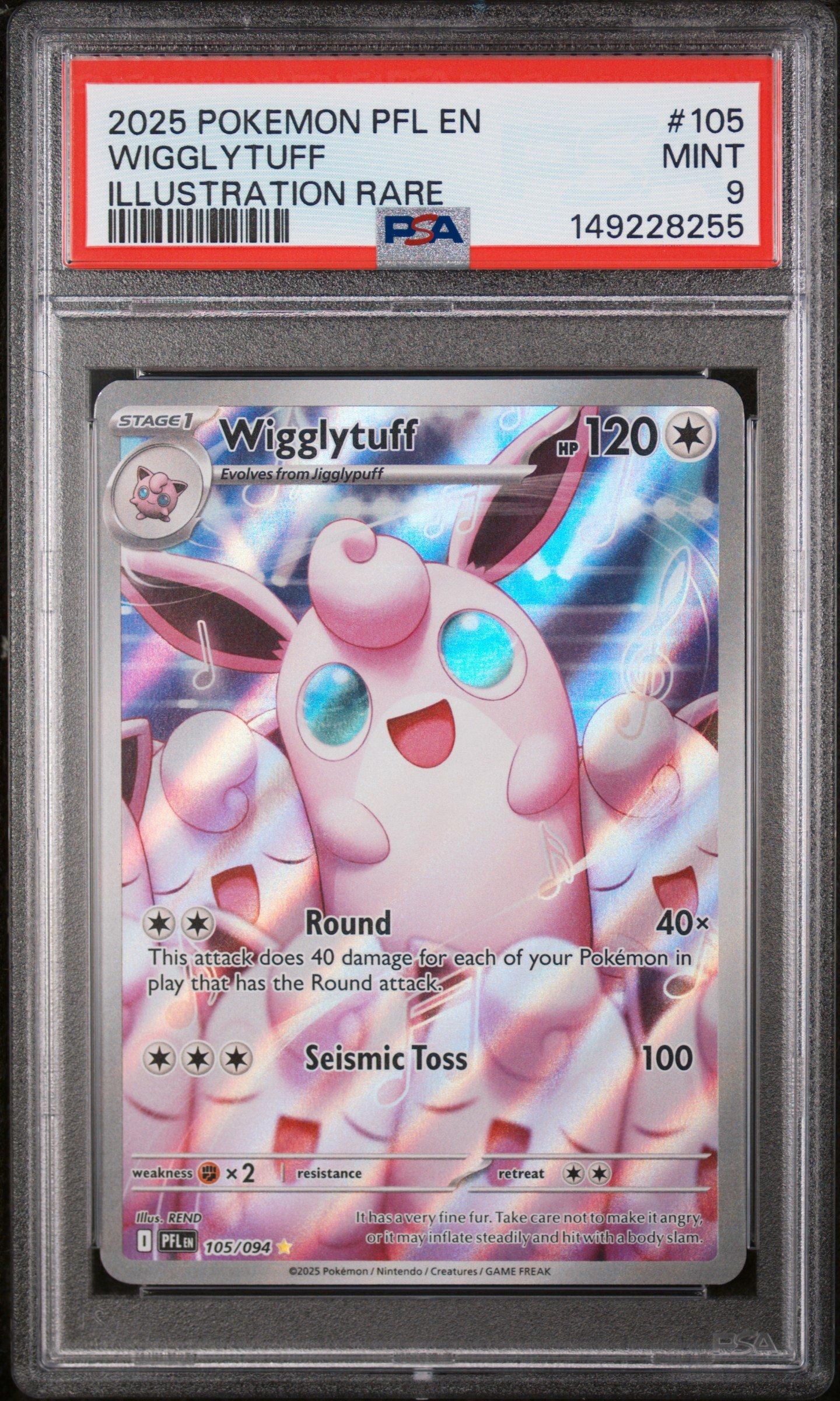 2025 Pokemon Pfl En-phantasmal Flames 105 Wigglytuff Illustration Rare PSA  9 Graded Card | GameStop