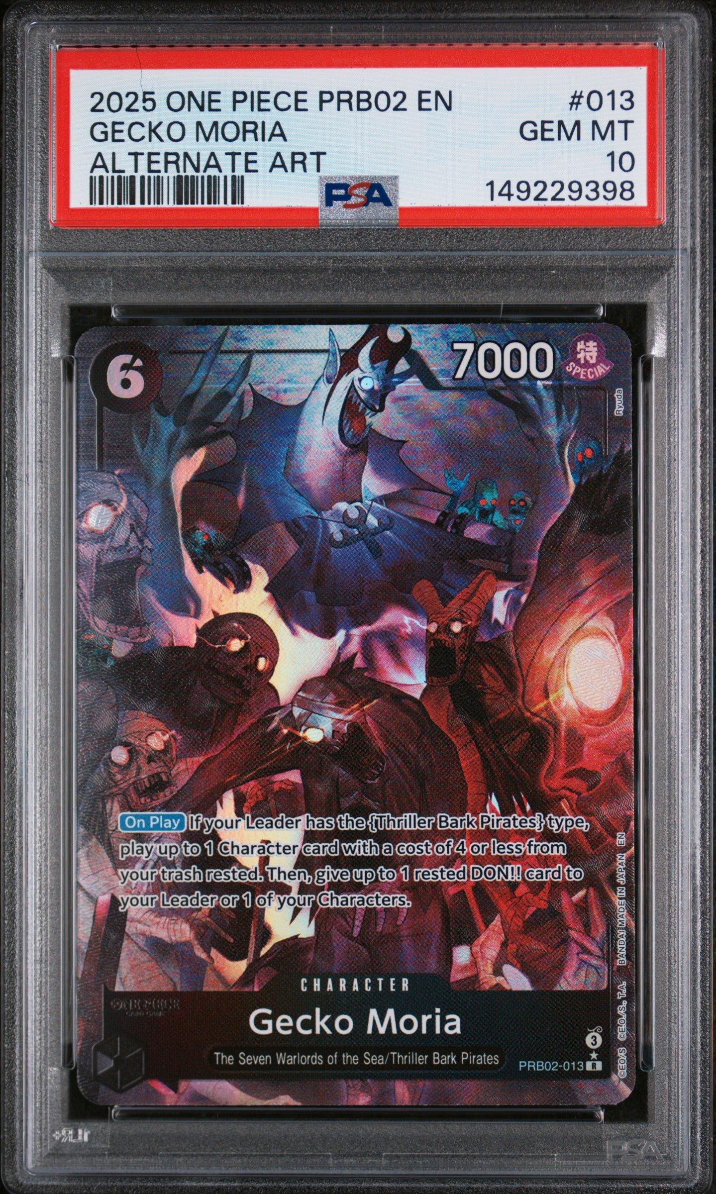 PSA10 ゲッコー・モリア PRB02-013 7033 2025 One Piece Prb02-premium Booster -one Piece Card The Best- Vol