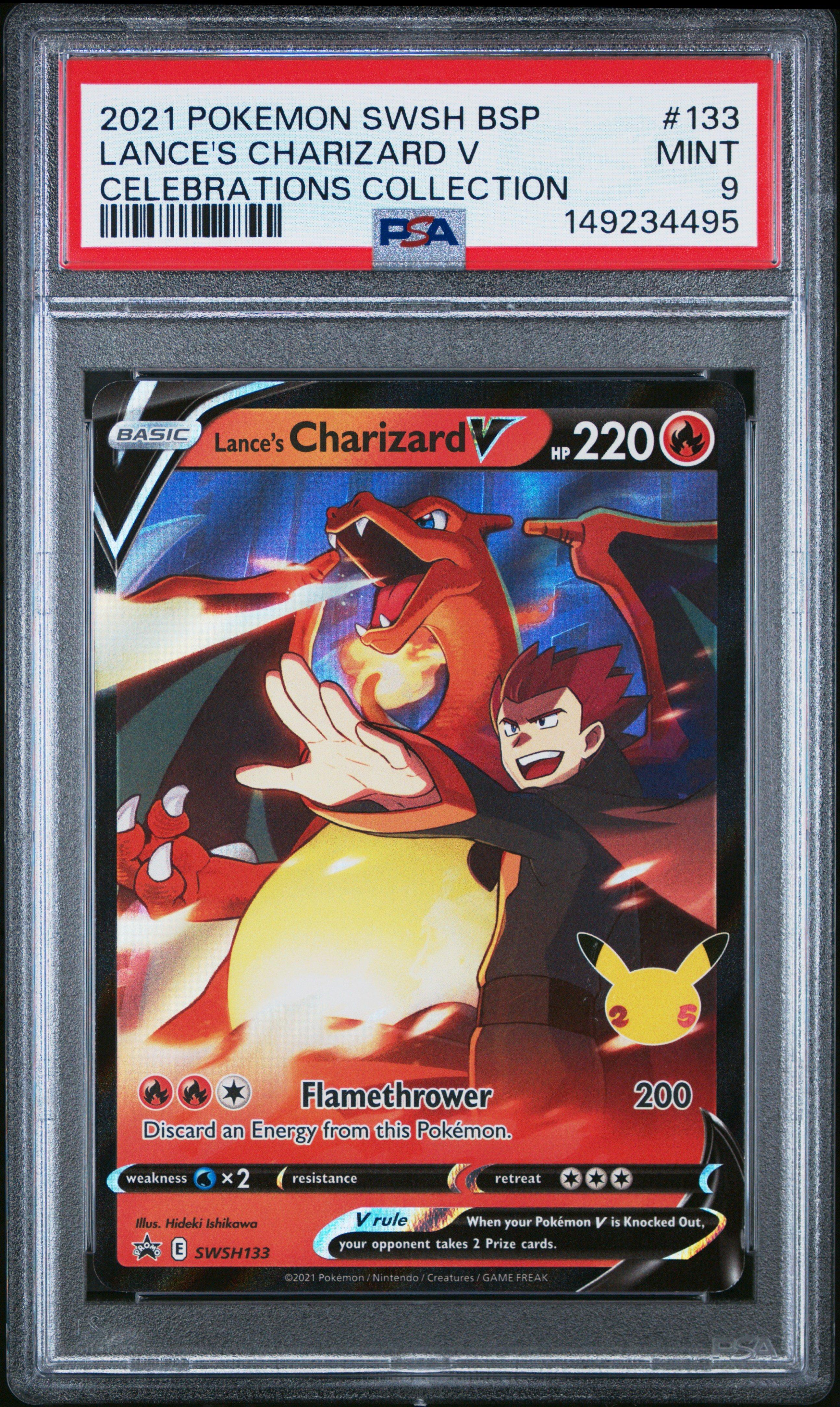 2021 Pokemon Swsh Black Star Promo 133 Lance's Charizard V