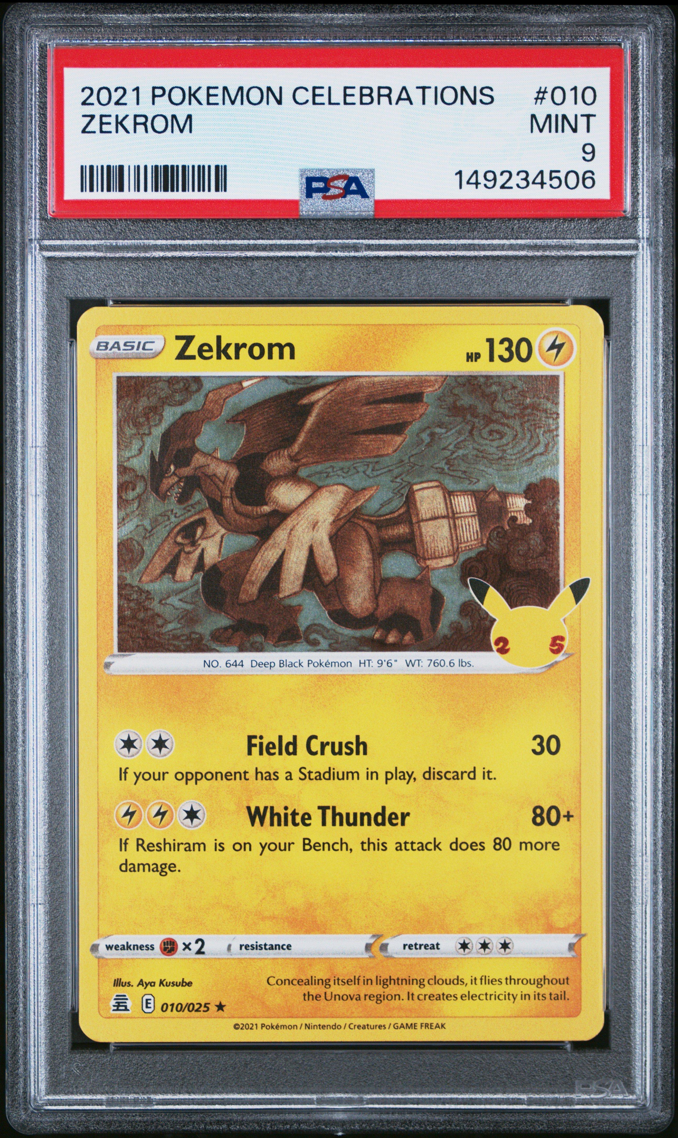 2021 Pokemon Celebrations 010 Zekrom PSA 9 Graded Card | GameStop