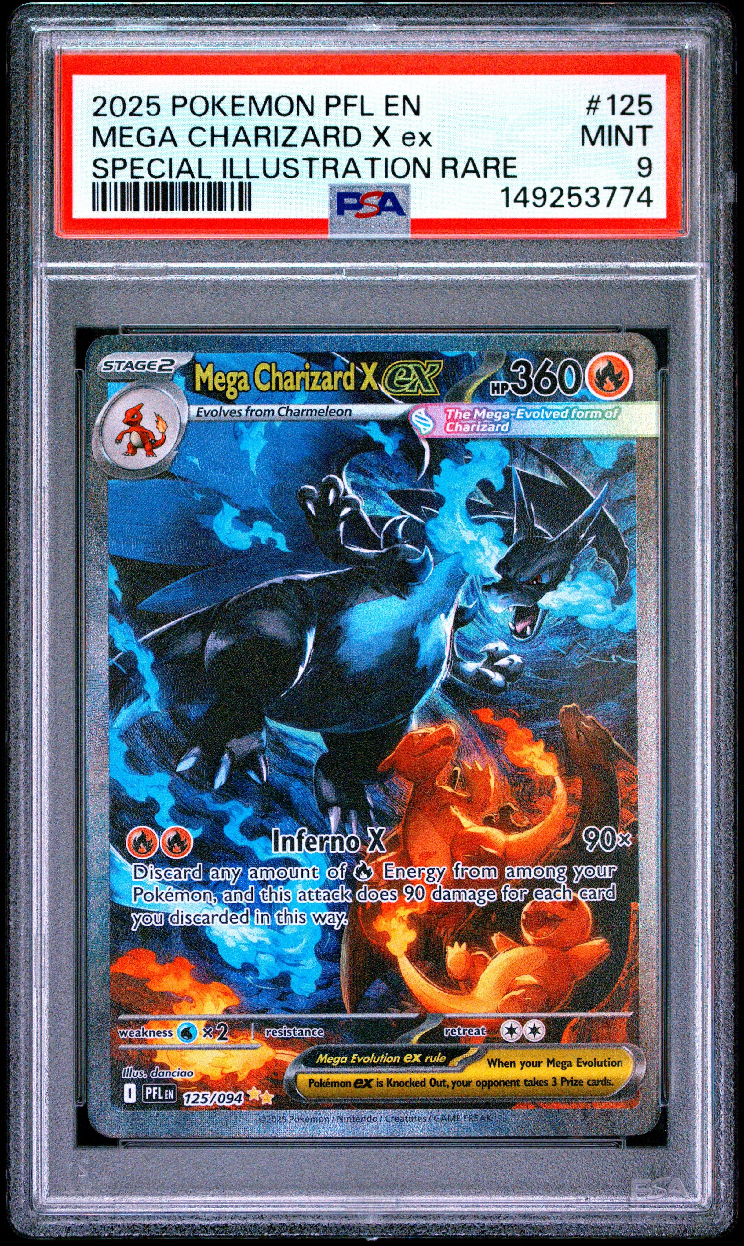 2025 Pokemon Pfl En-phantasmal Flames 125 Mega Charizard X Ex