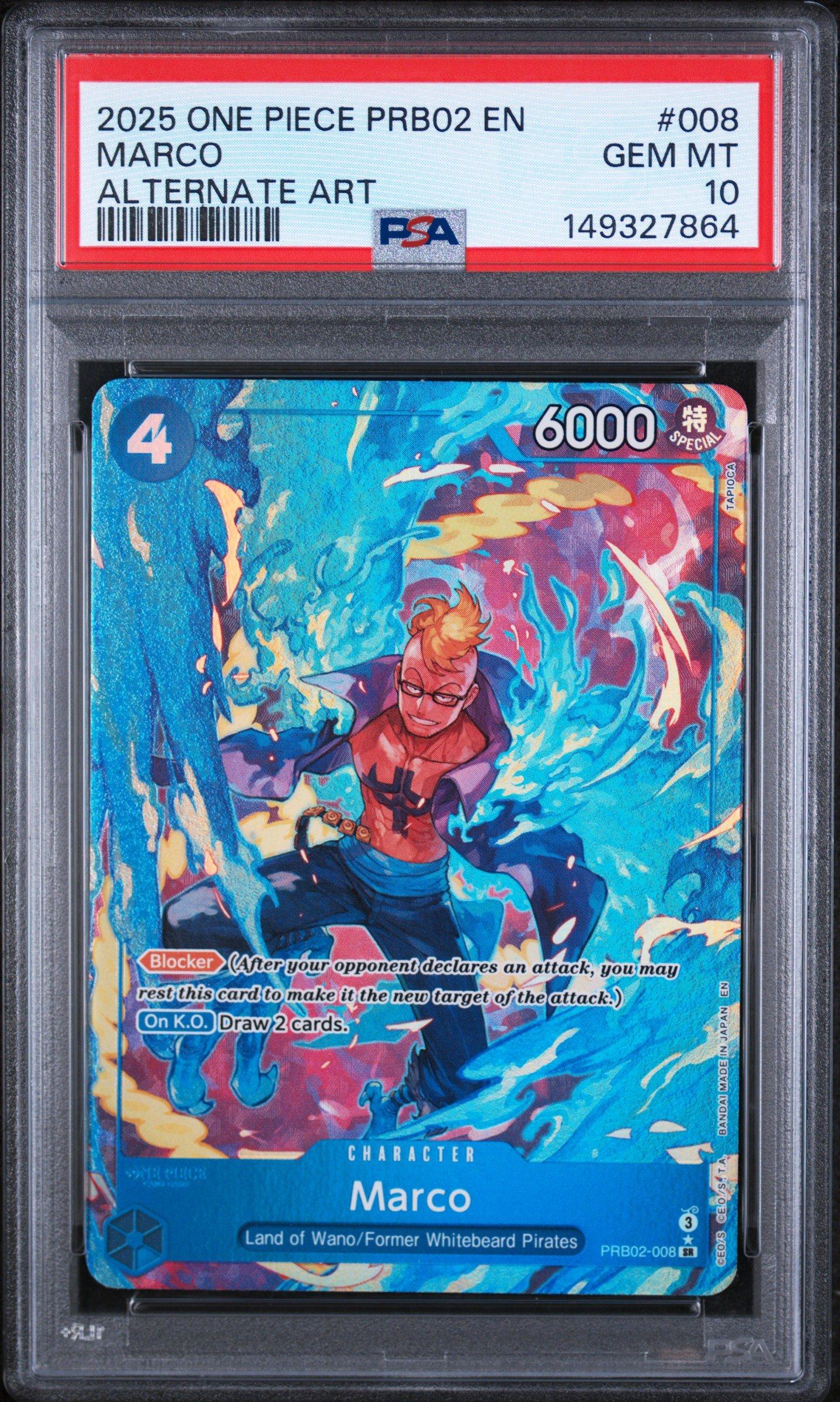 【PSA10】マルコ SR [PRB02-008] 2025 One Piece Prb02-premium Booster -one Piece Card The Best- Vol