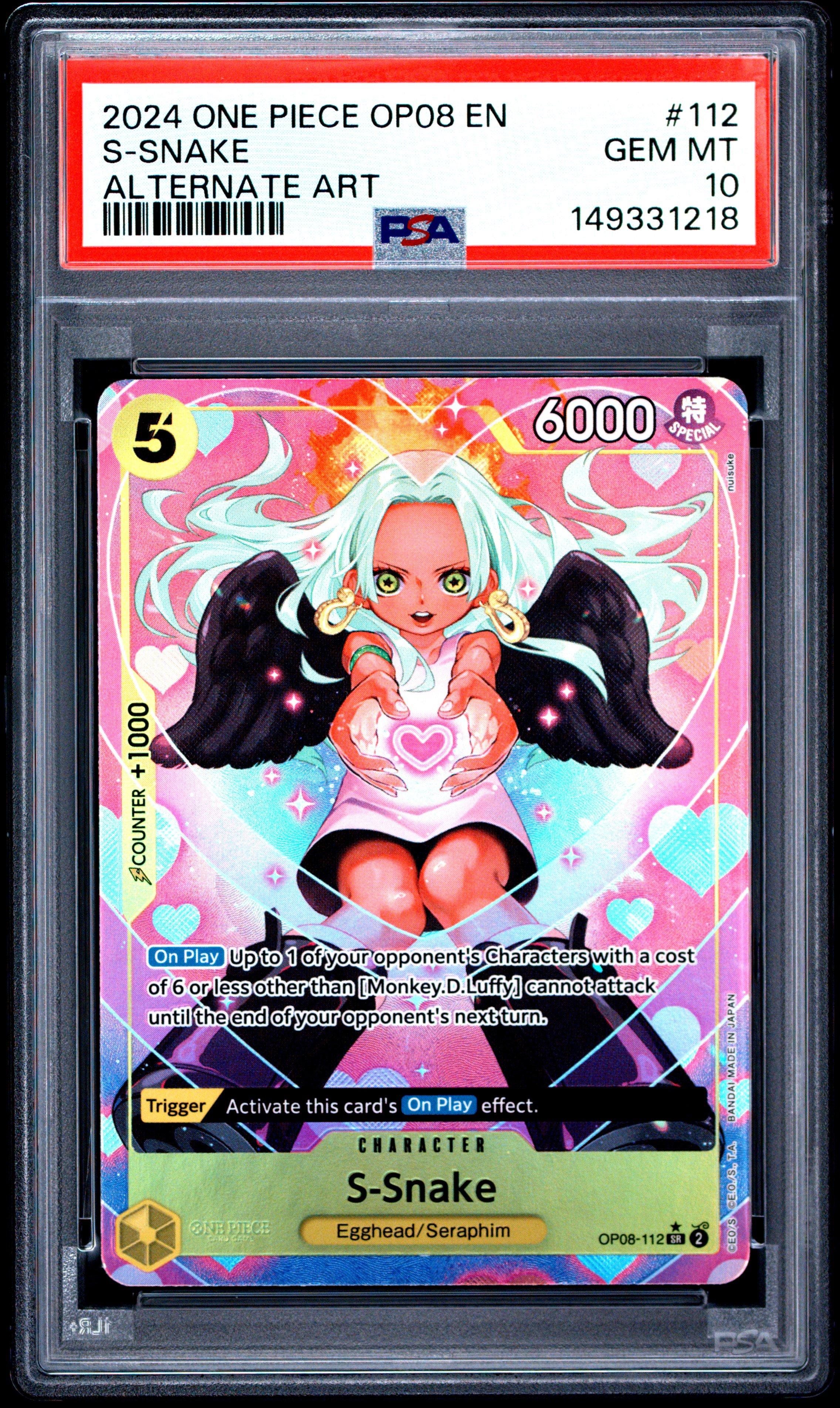 2024 One Piece Op08-two Legends 112 S-snake Alternate Art PSA 10