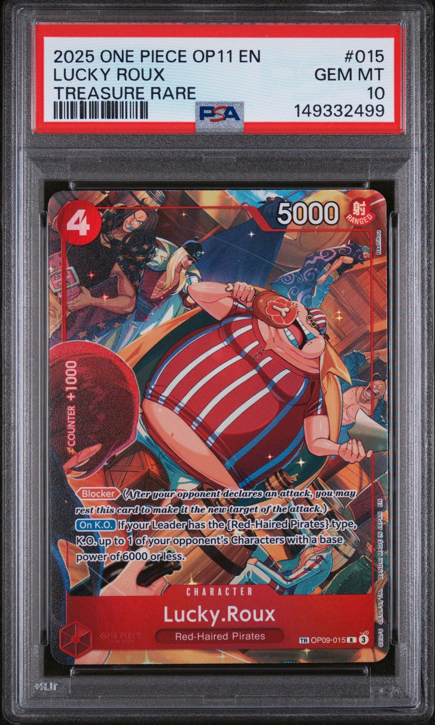 2025 One Piece Op11-a Fist Of Divine Speed 015 Lucky Roux Treasure