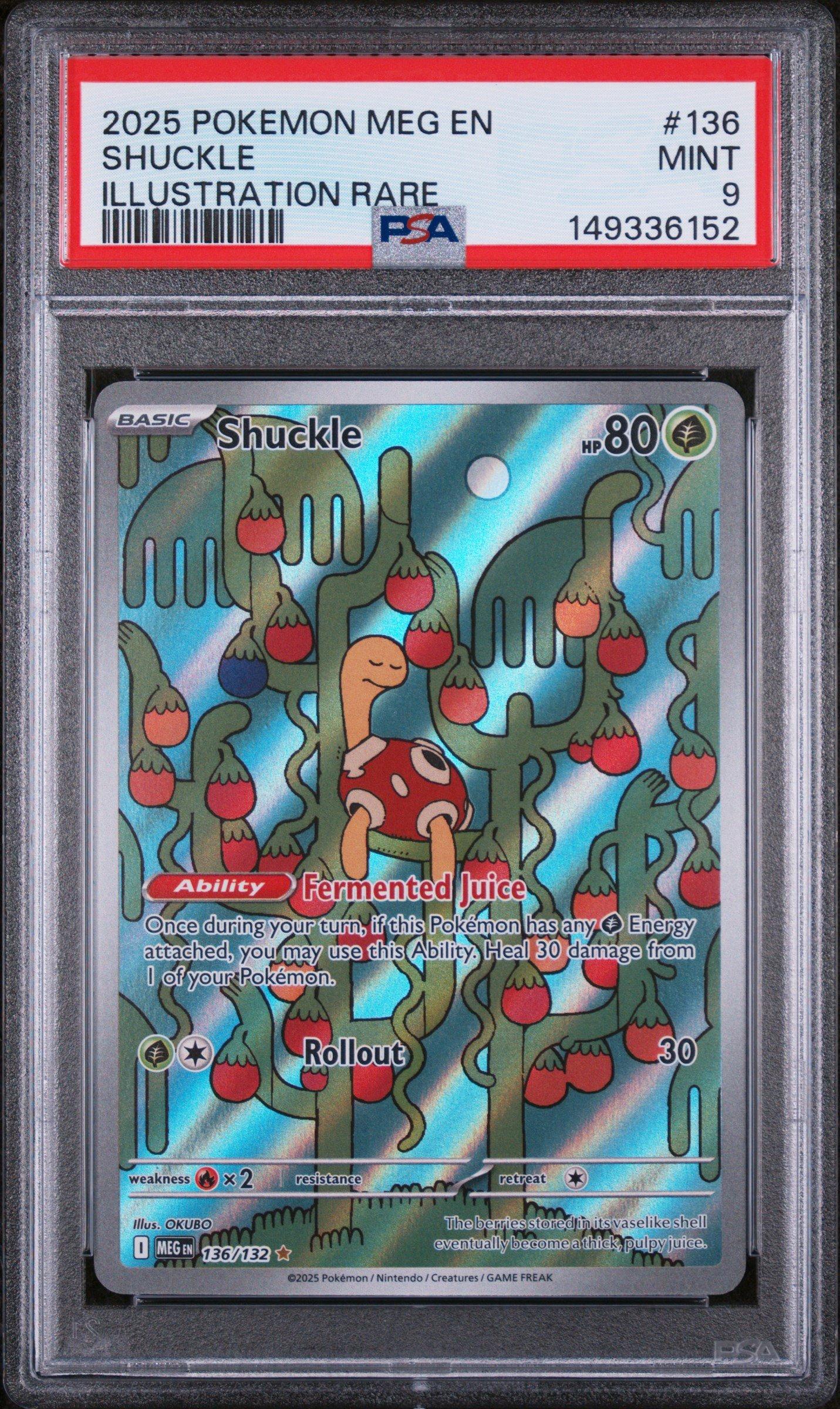 pokemon card shuckle TCG Mega Evolution 136/132 Illustration Rare ACE 10 It now takes 20 Poison damage instead of 10 after each players turn (even if it was already Poisoned) Shuckle ex (Wisdom of Sea