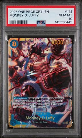 2025 One Piece Op11-a Fist Of Divine Speed 118 Monkey D. Luffy PSA