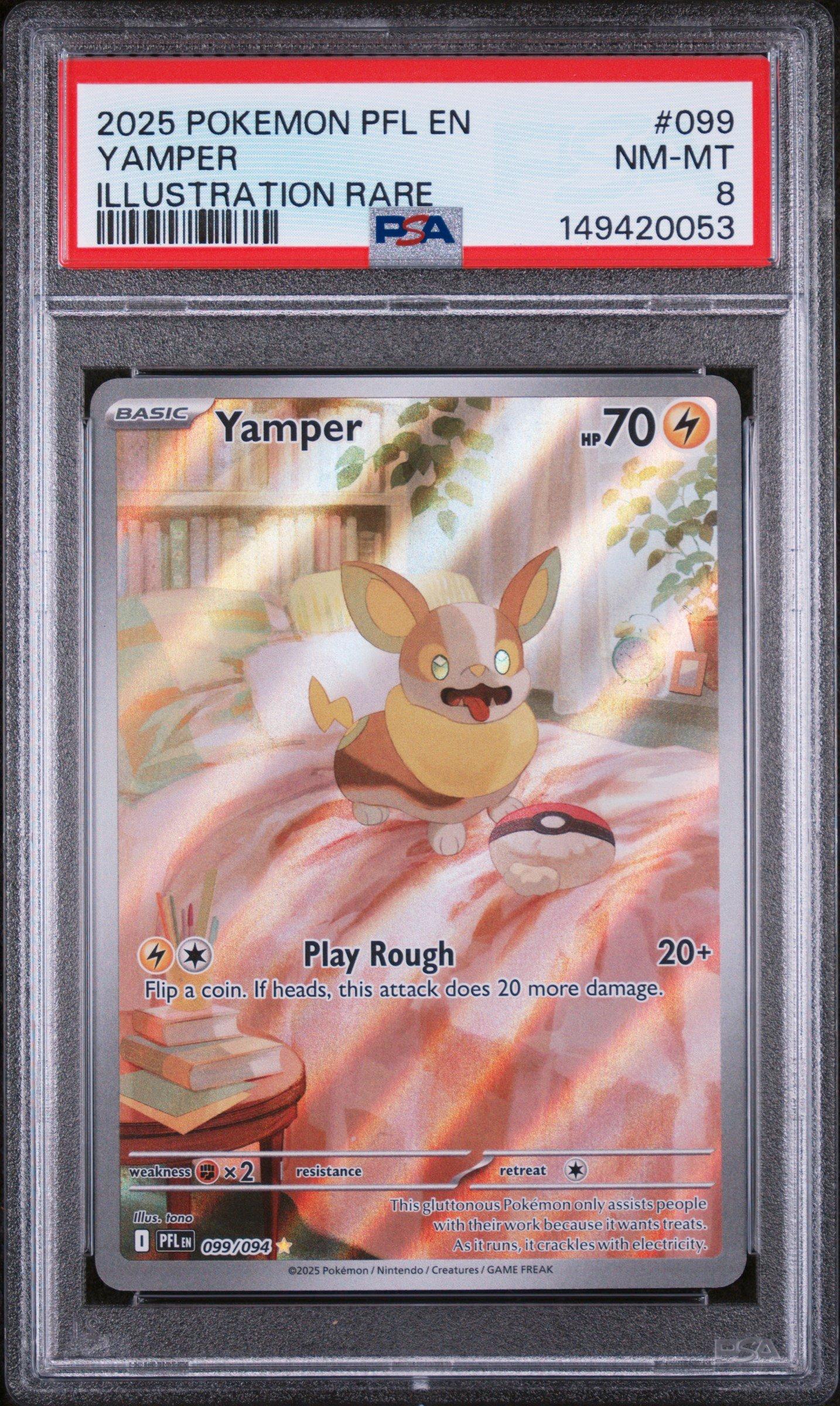 2025 Pokemon Pfl En-phantasmal Flames 099 Yamper Illustration Rare