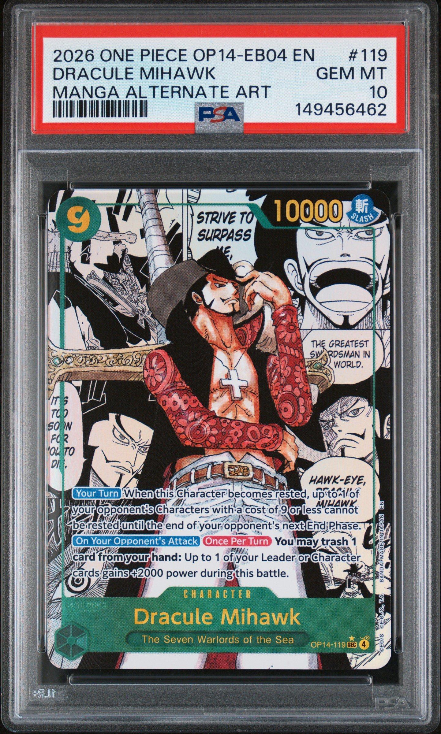 2026 One Piece Op14-eb04-the Azure Sea's Seven 119 Dracule Mihawk