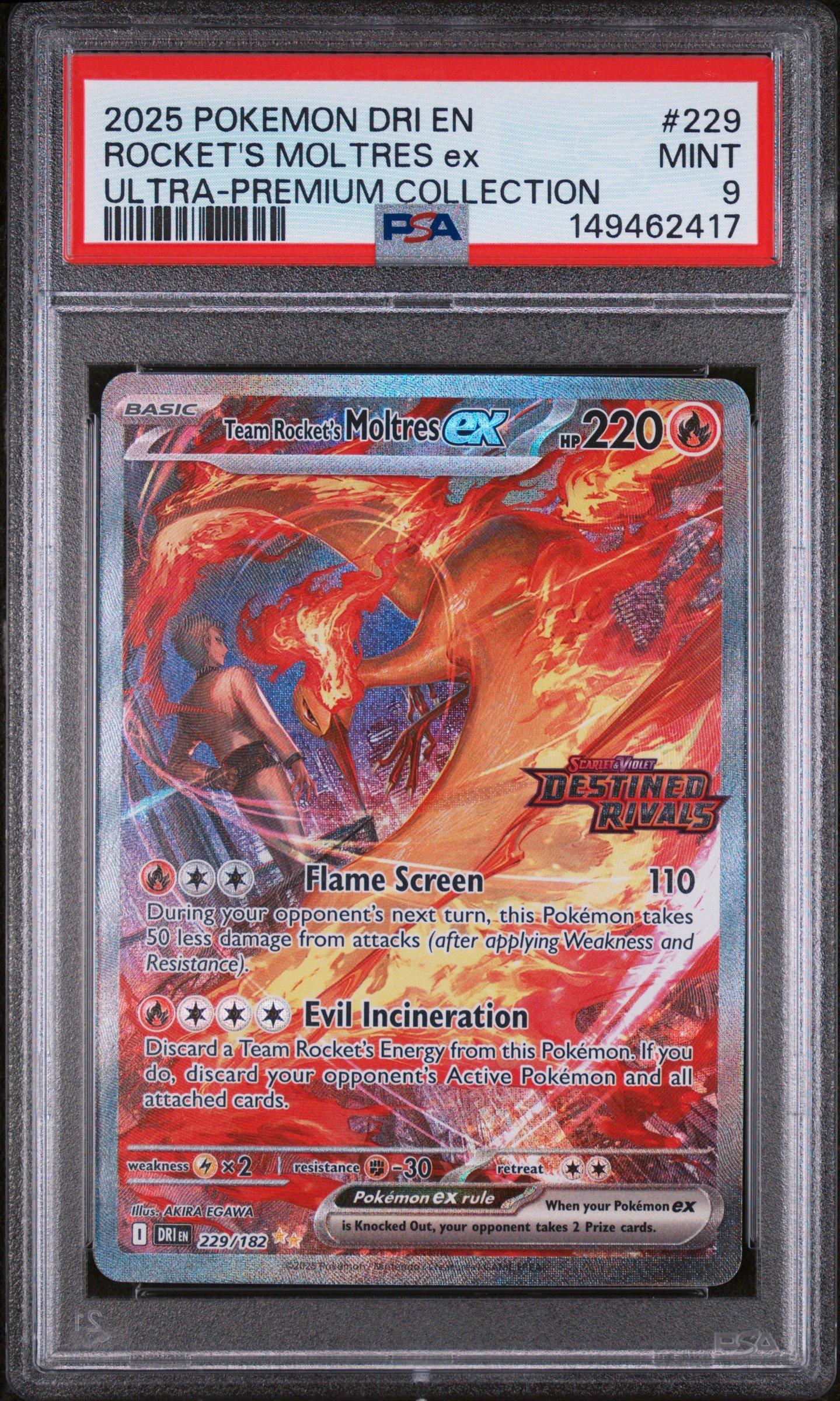 Team Rocket's Moltres Ex Black Star Promo 229 PSA 9