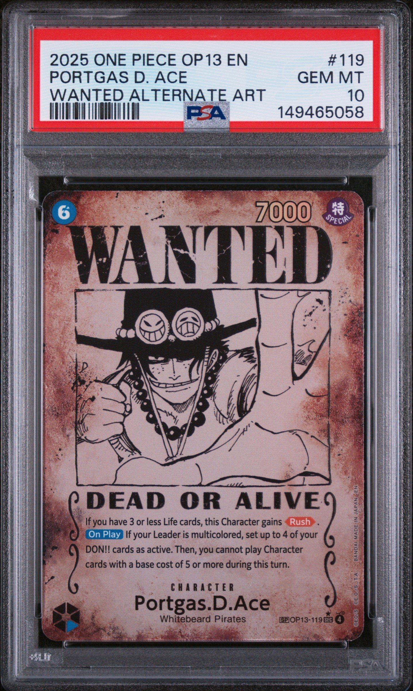 2025 One Piece Op13-carrying On His Will 119 Portgas D. Ace Wanted