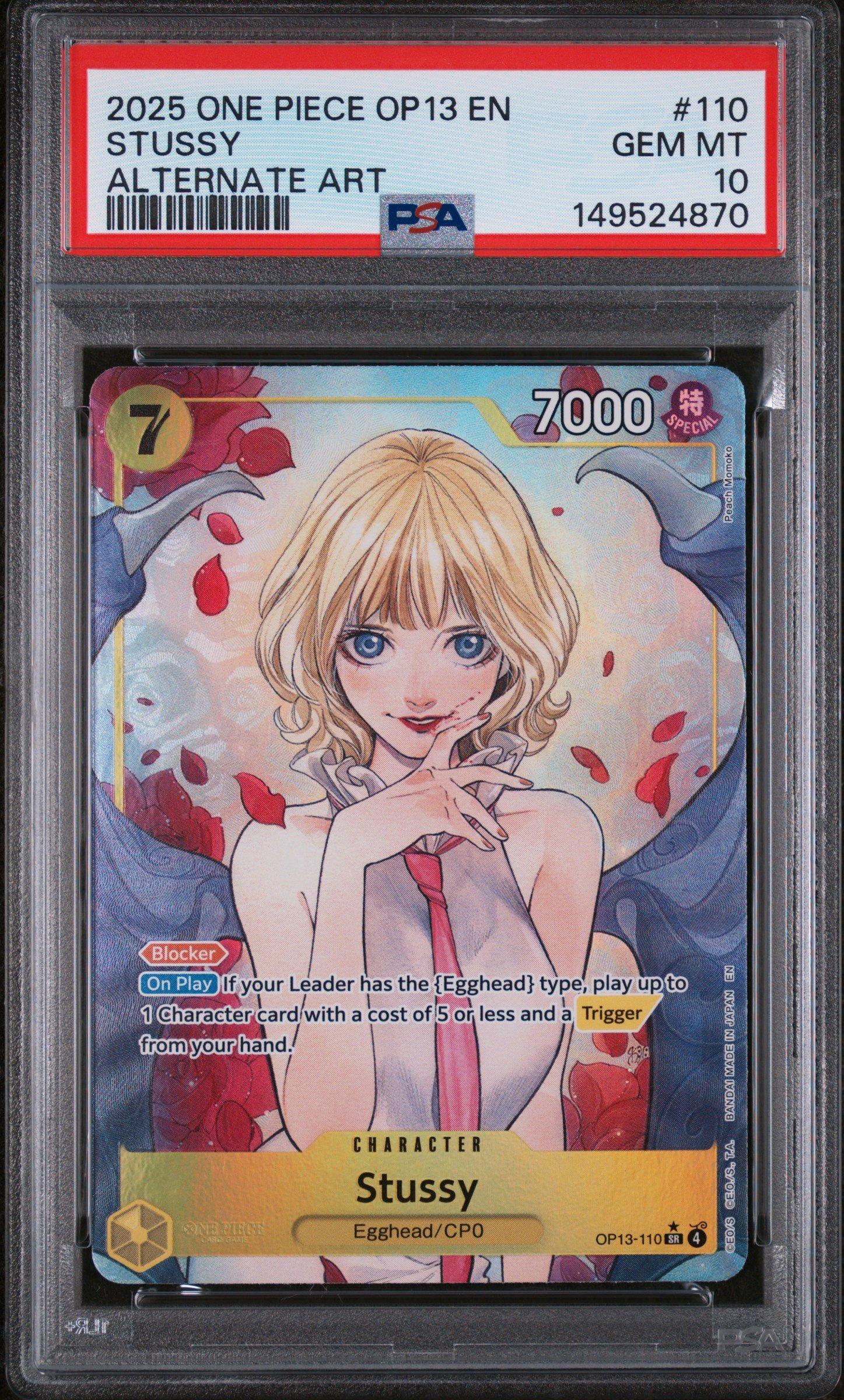 PSA10 ステューシー OP13-110 2025 One Piece Op13-carrying On His Will 110 Stussy Alternate Art