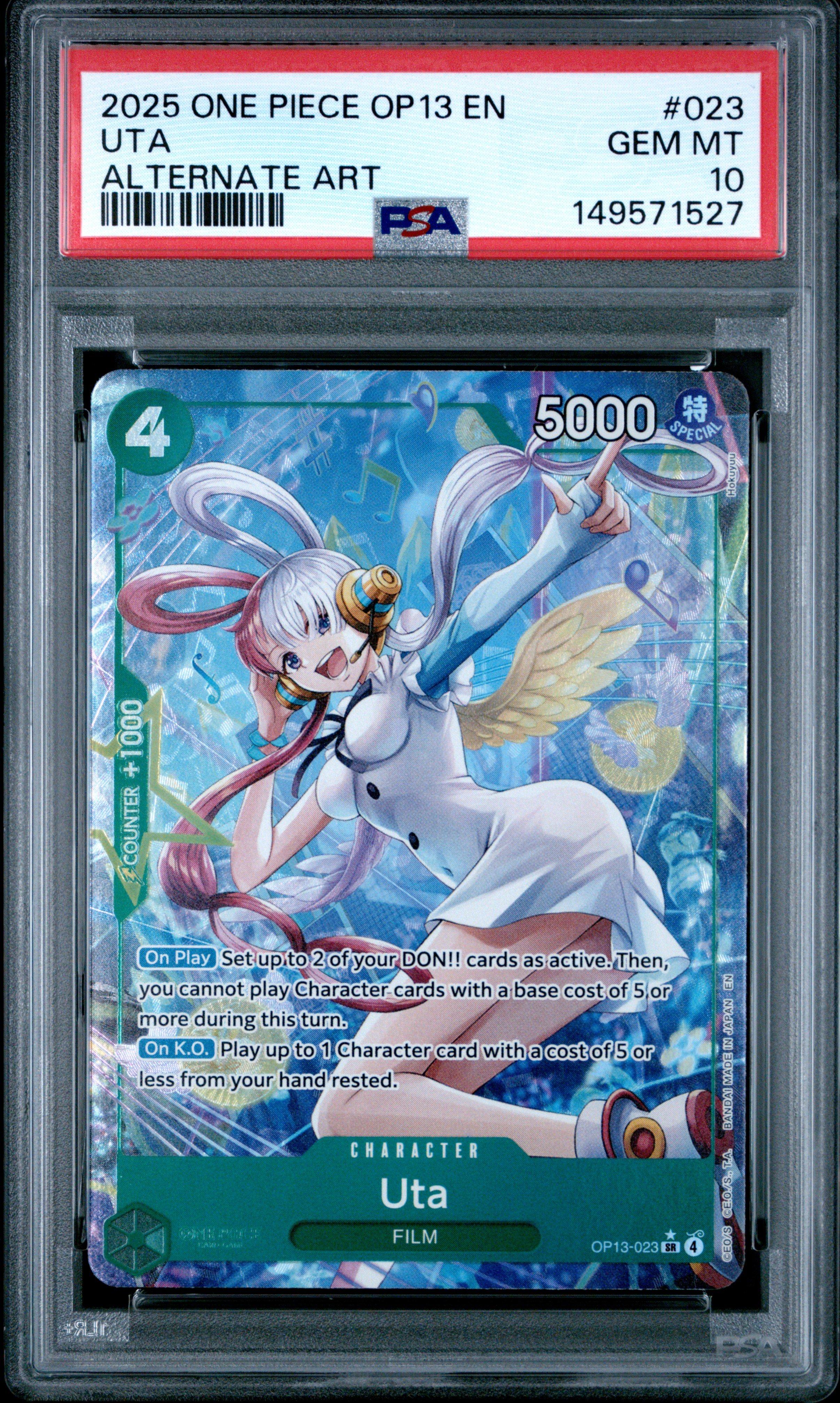 2025 One Piece Op13-carrying On His Will 023 Uta Alternate Art PSA