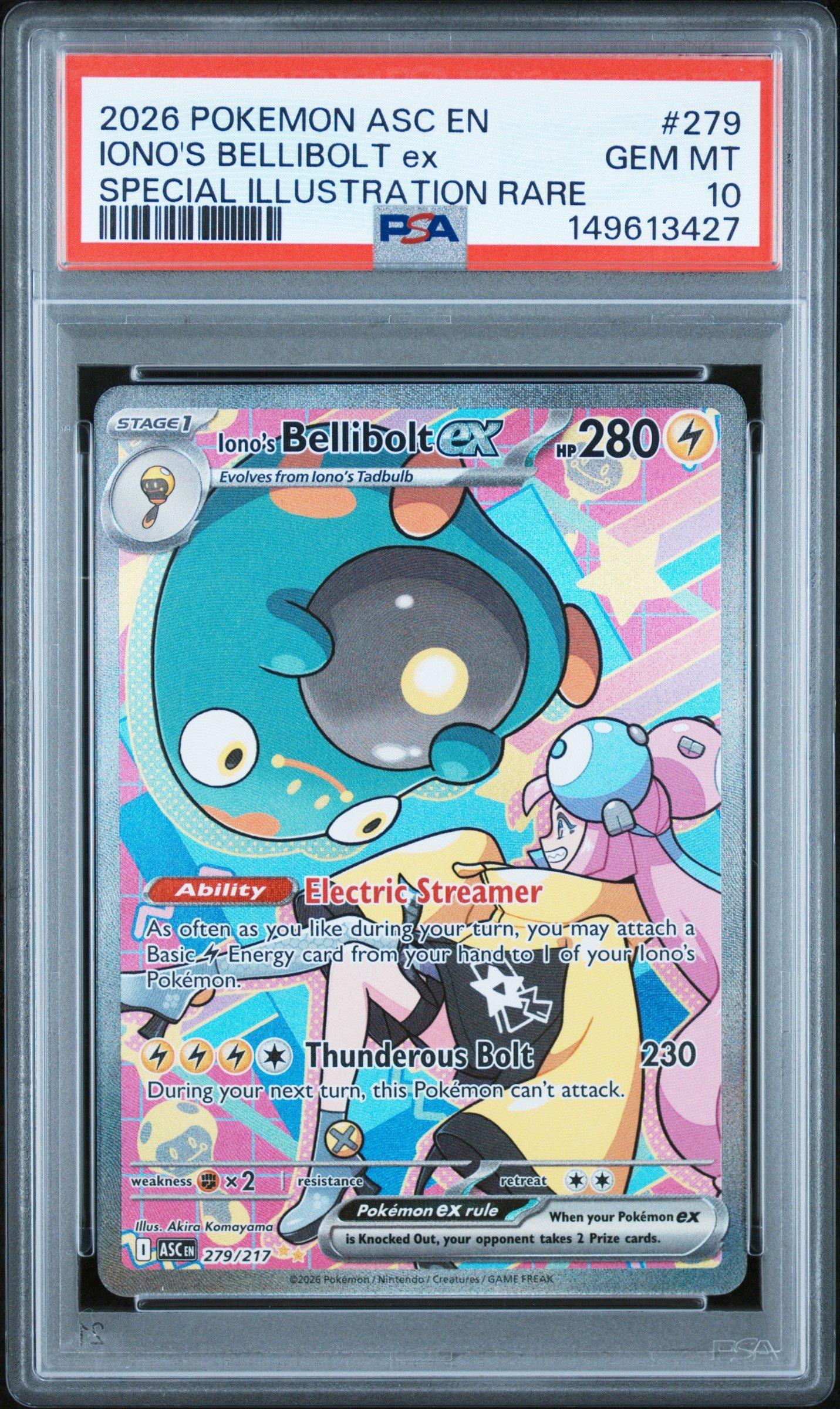 2026 Pokemon Asc En-ascended Heroes 279 Iono's Bellibolt Ex