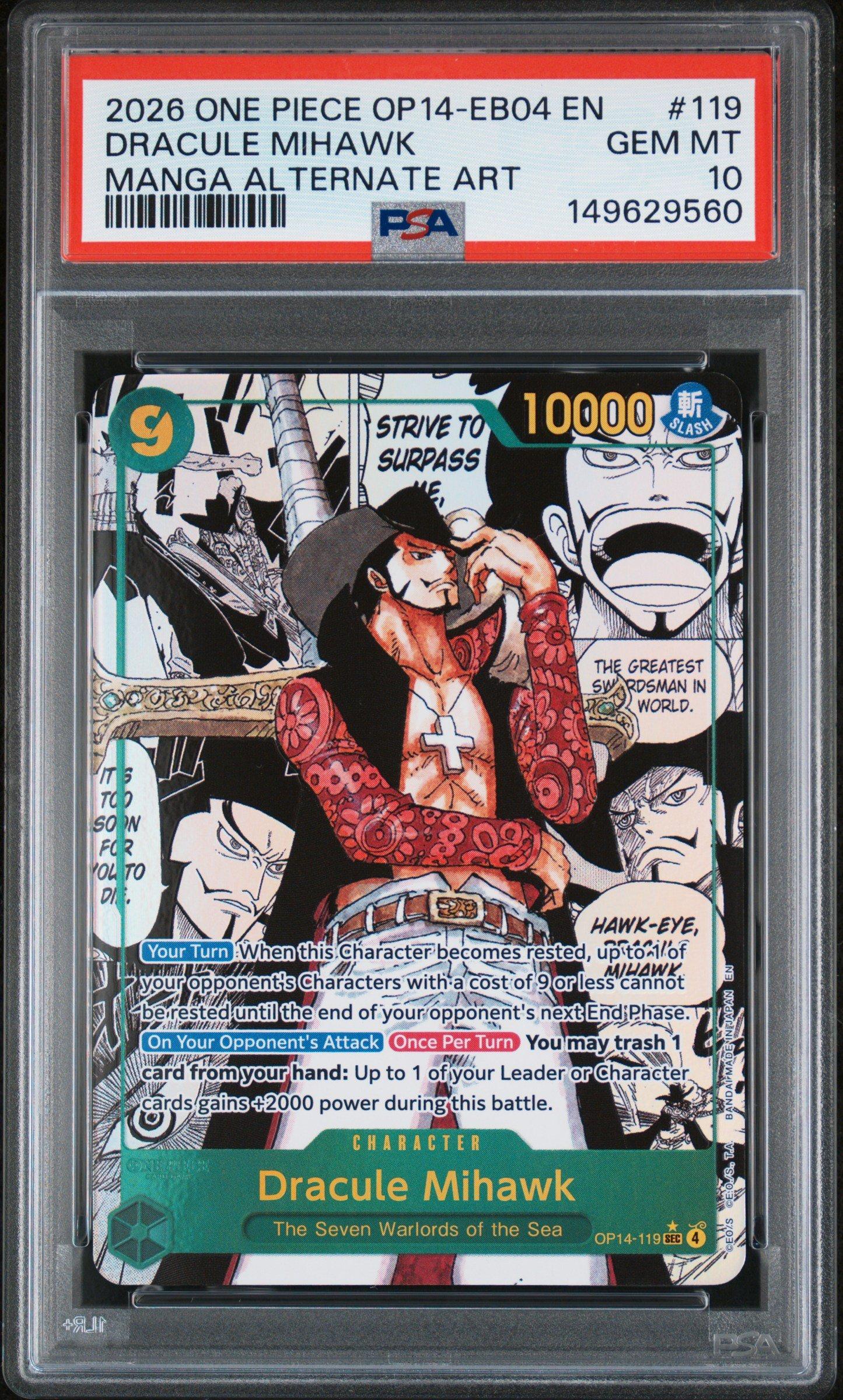 2026 One Piece Op14-eb04-the Azure Sea's Seven 119 Dracule Mihawk