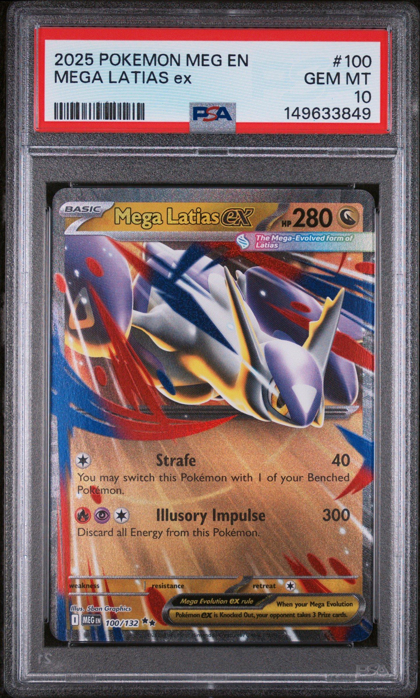 2025 Pokemon Meg En-mega Evolution 100 Mega Latias Ex PSA 10