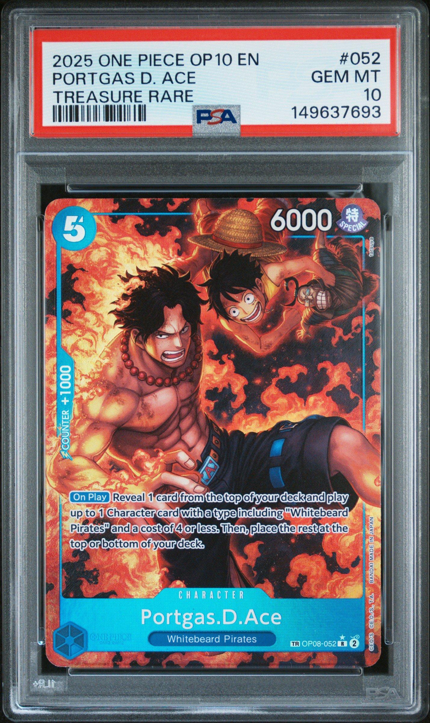 2025 One Piece Op10-royal Blood 052 Portgas D. Ace Treasure Rare