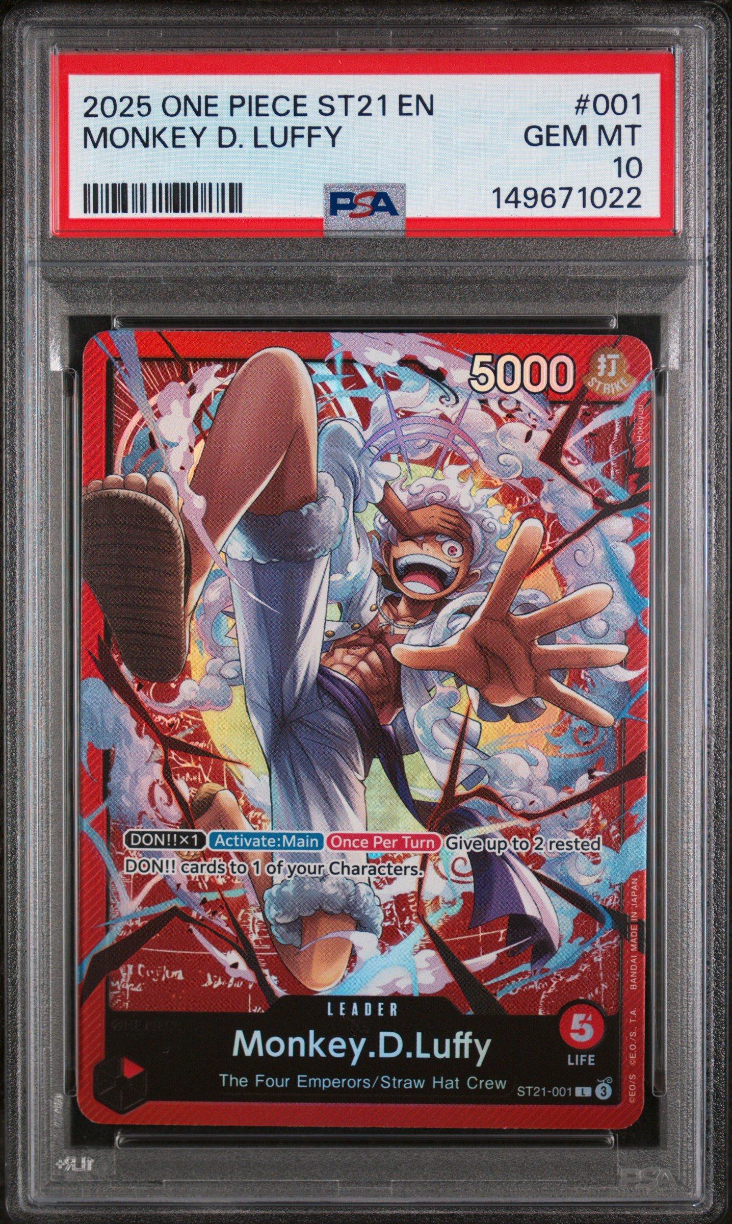 2025 One Piece Starter Deck St21-ex Gear 5 001 Monkey D. Luffy PSA