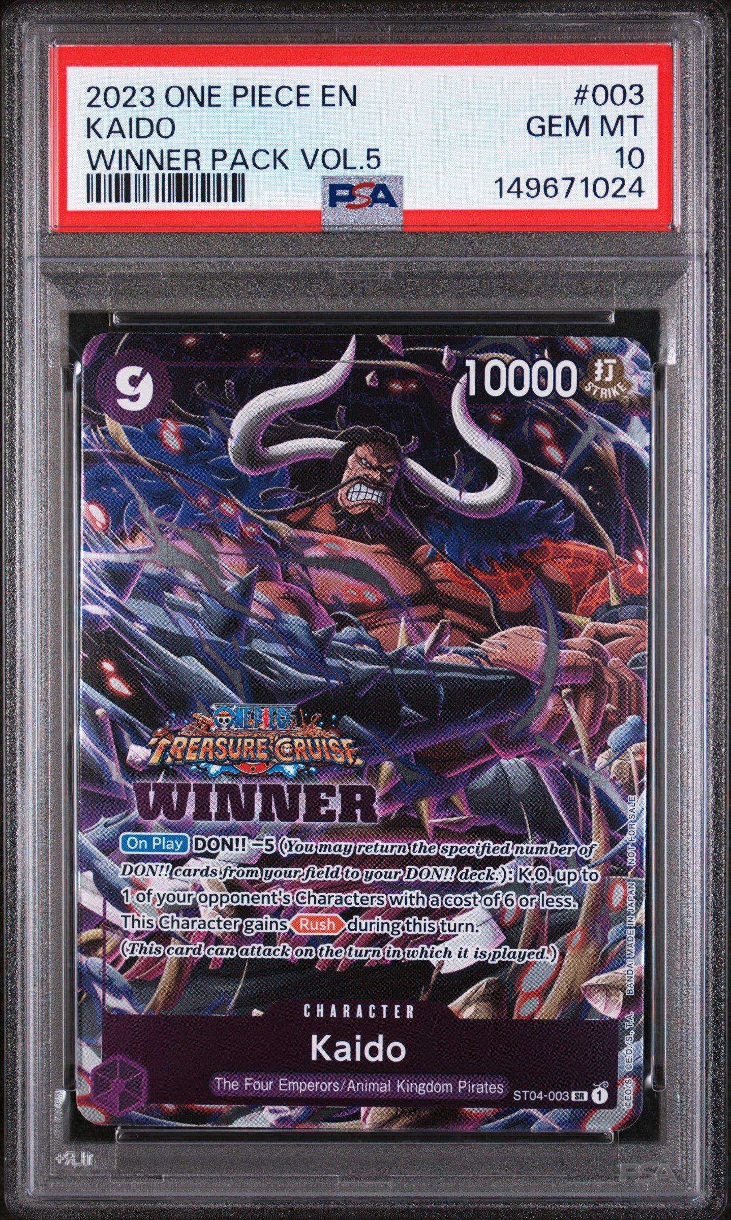 2023 One Piece Promos 003 Kaido Winner Pack Vol.5 PSA 10 Graded