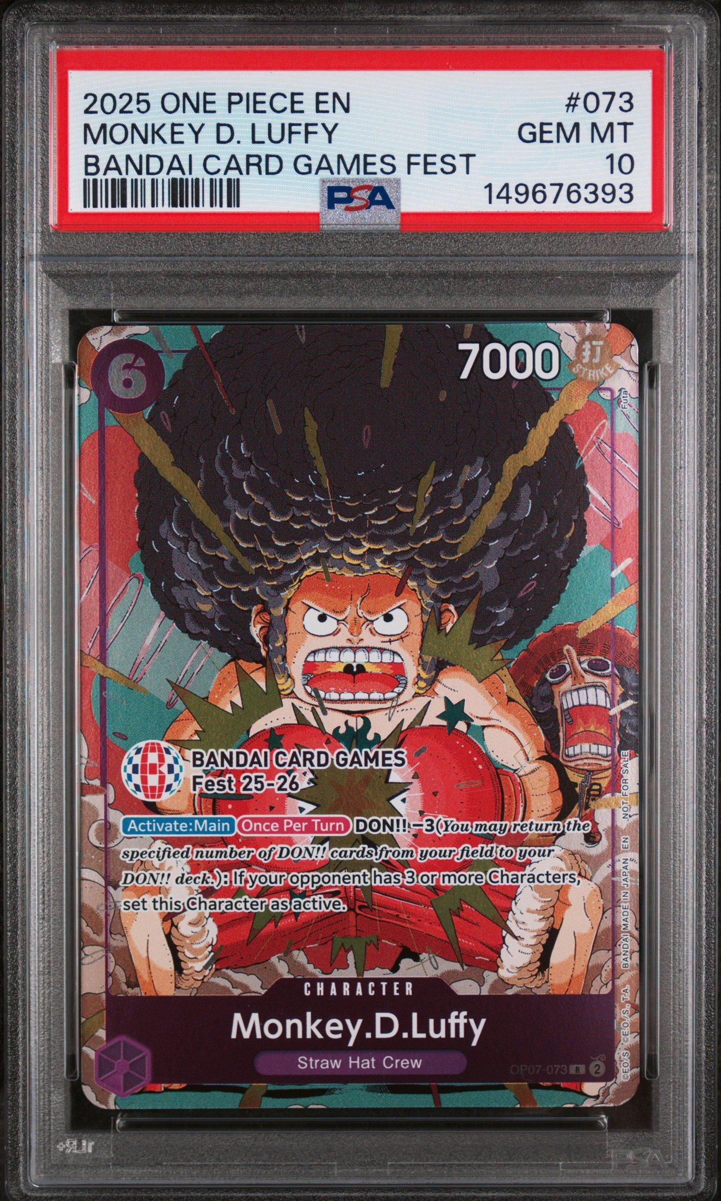 2025 One Piece Promos 073 Monkey D. Luffy Bandai Card Games Fest