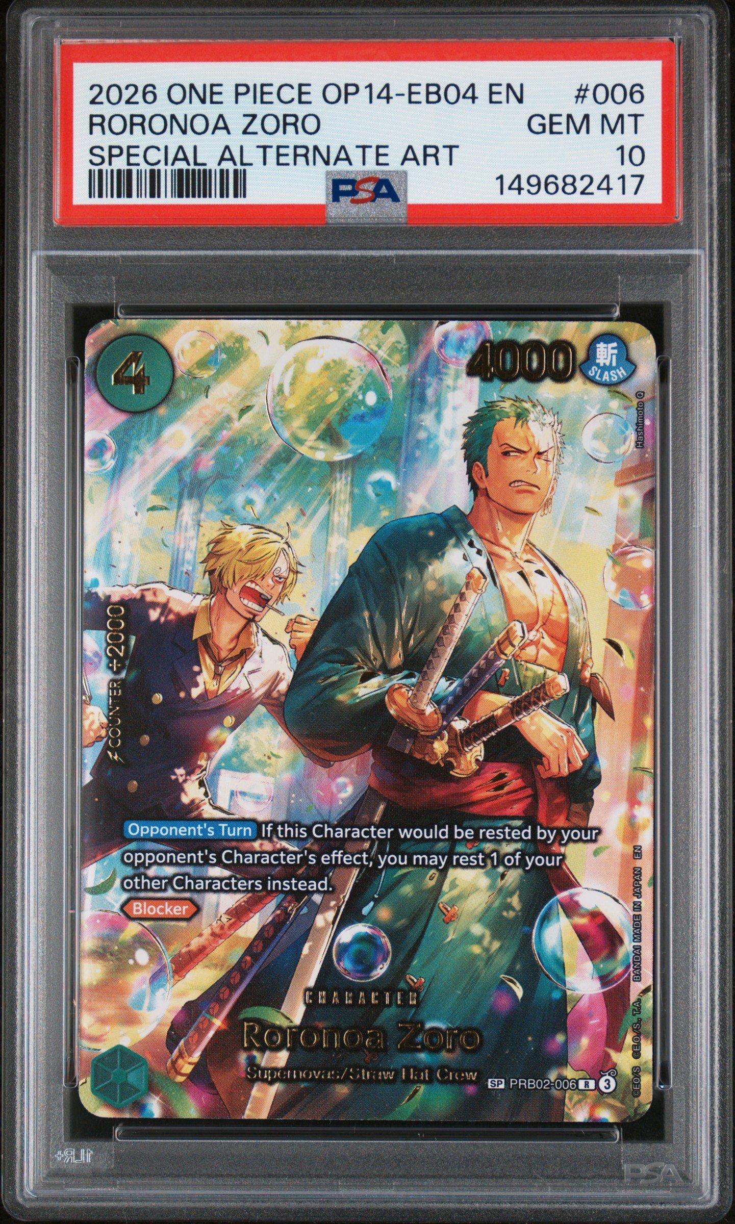 2026 One Piece Op14-eb04-the Azure Sea's Seven 006 Roronoa Zoro