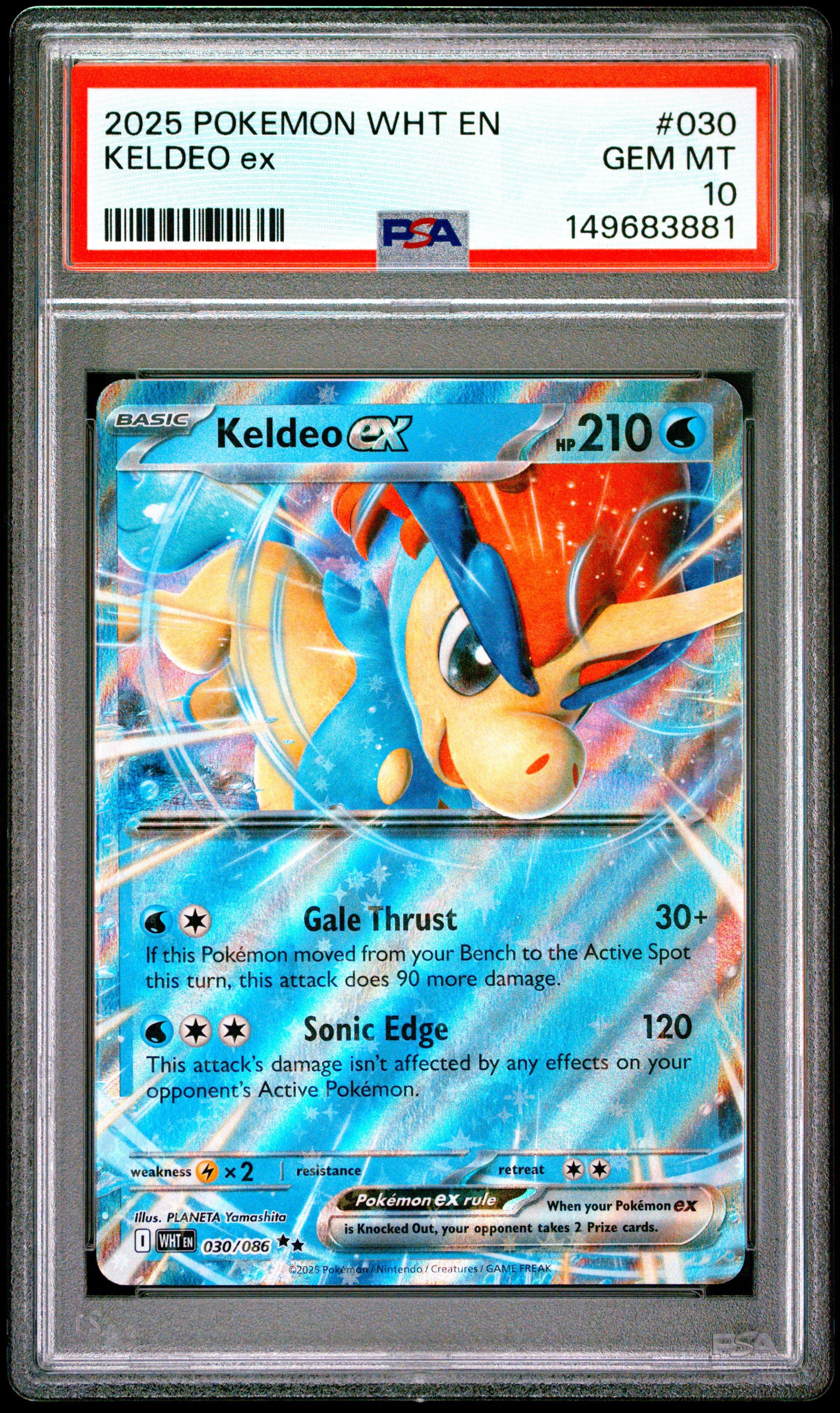 2025 Pokemon Wht En-white Flare 030 Keldeo Ex PSA 10 Graded Card | GameStop