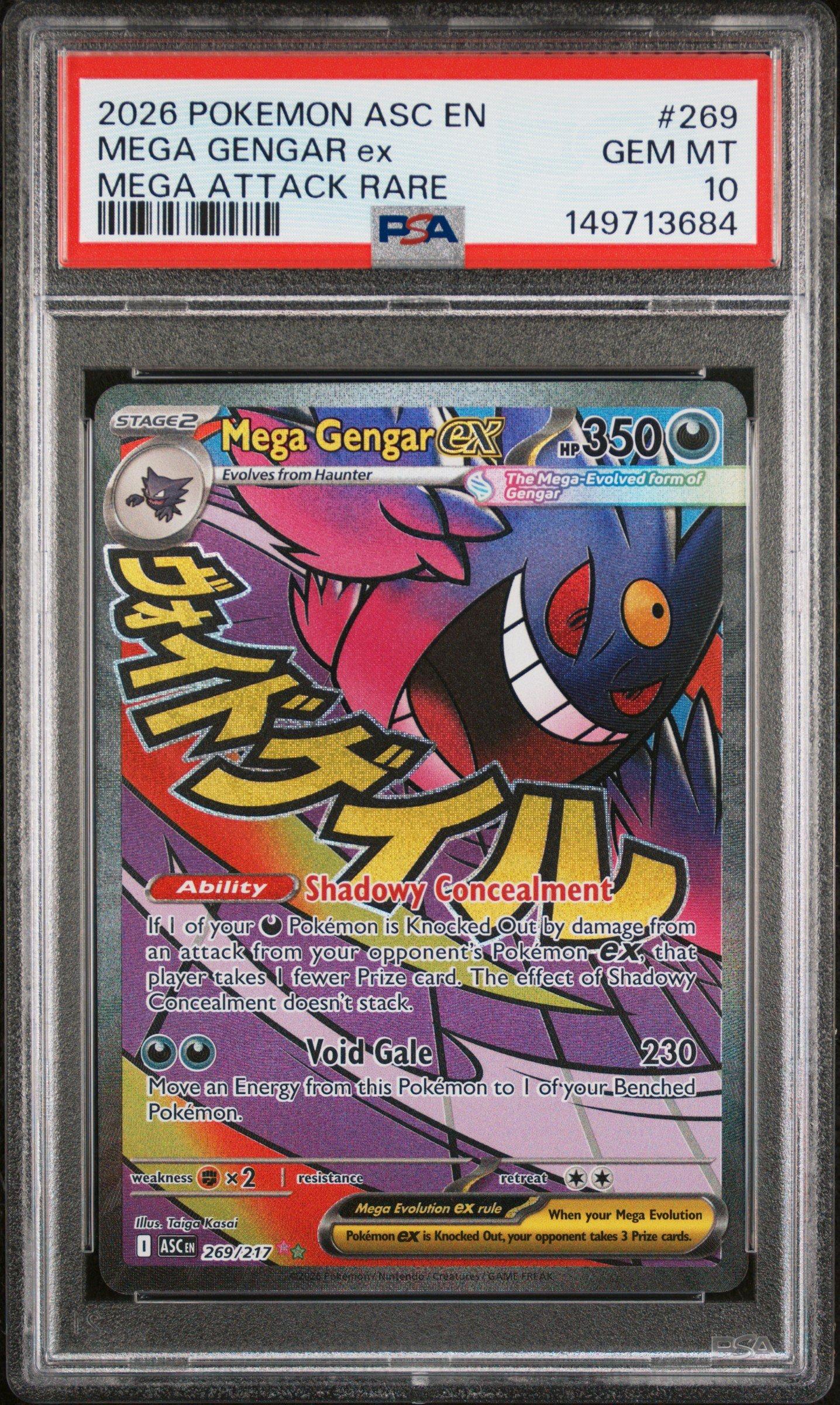 2026 Pokemon Asc En-ascended Heroes 269 Mega Gengar Ex Mega Attack Rare PSA  10 Graded Card | GameStop