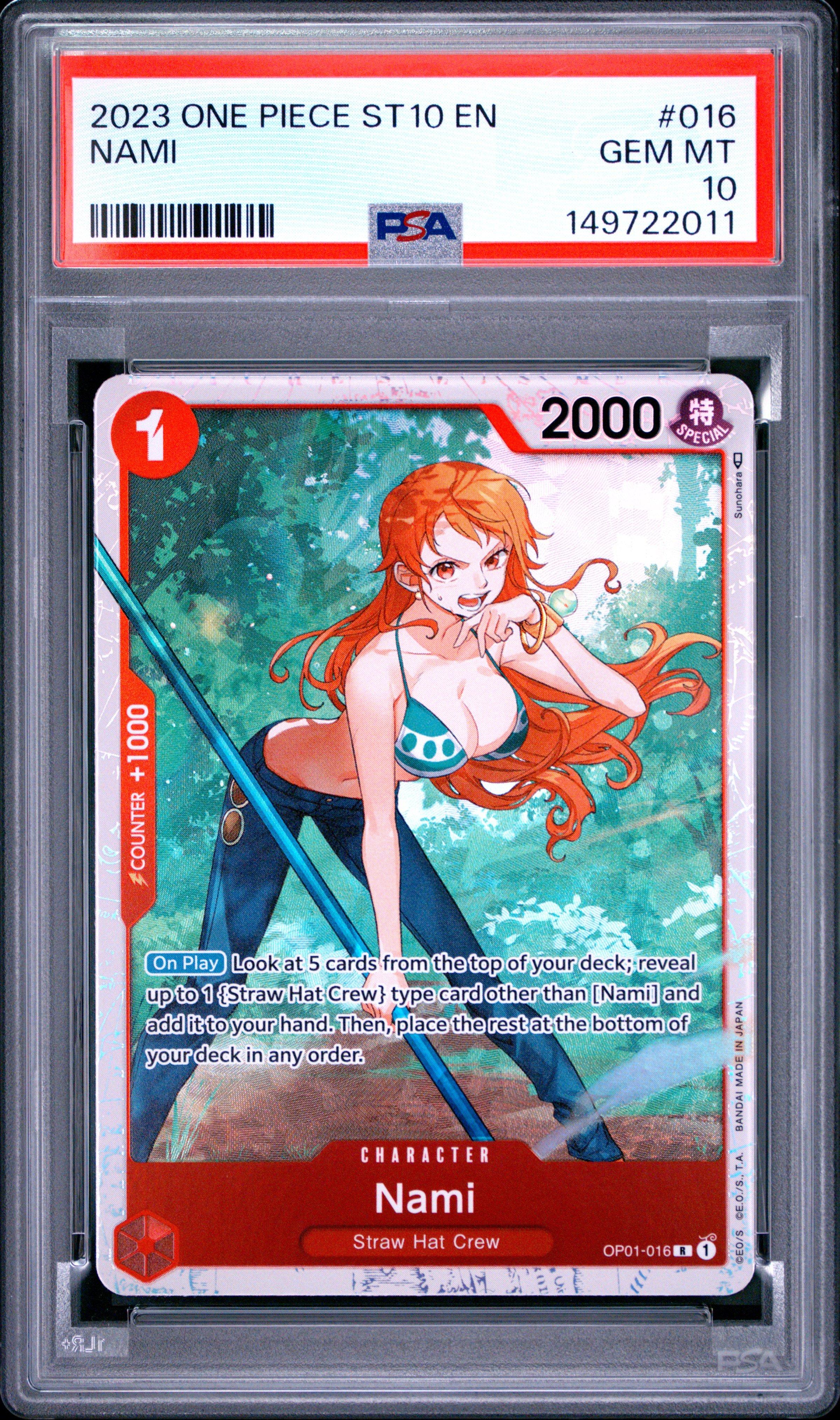 2023 One Piece Ultra Deck St10-the Three Captains 016 Nami PSA 10