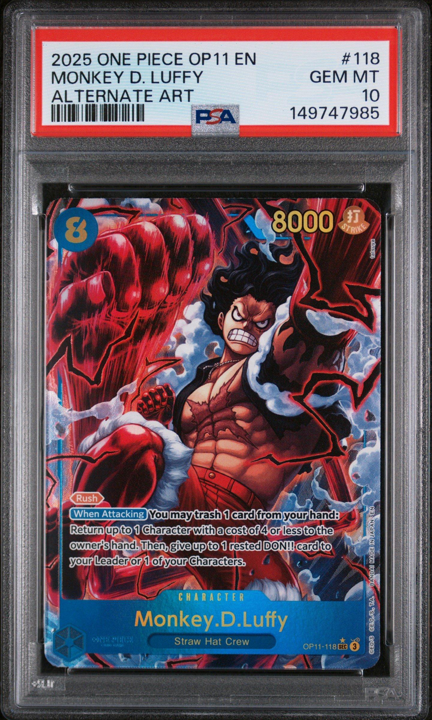 2025 One Piece Op11-a Fist Of Divine Speed 118 Monkey D. Luffy